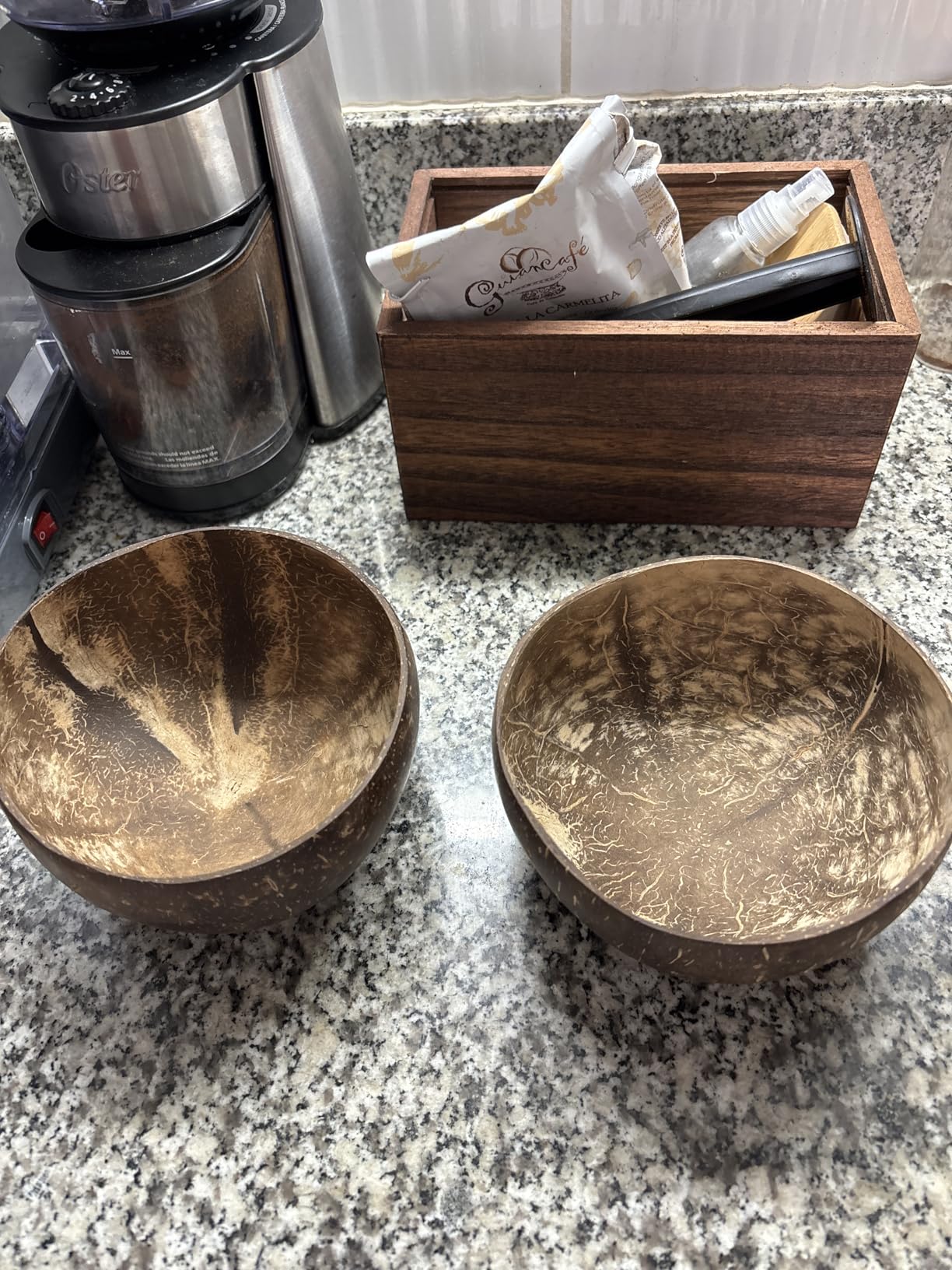 Coconut Bowl Set (2, Leaf) - Natural Coconut Shell Bowls with Bamboo Straws & Wooden Spoons - Eco Friendly Gifts for Vegan, Smoothie, Acai, Buddha, Yogurt & Sustainable Meals customer photo 2