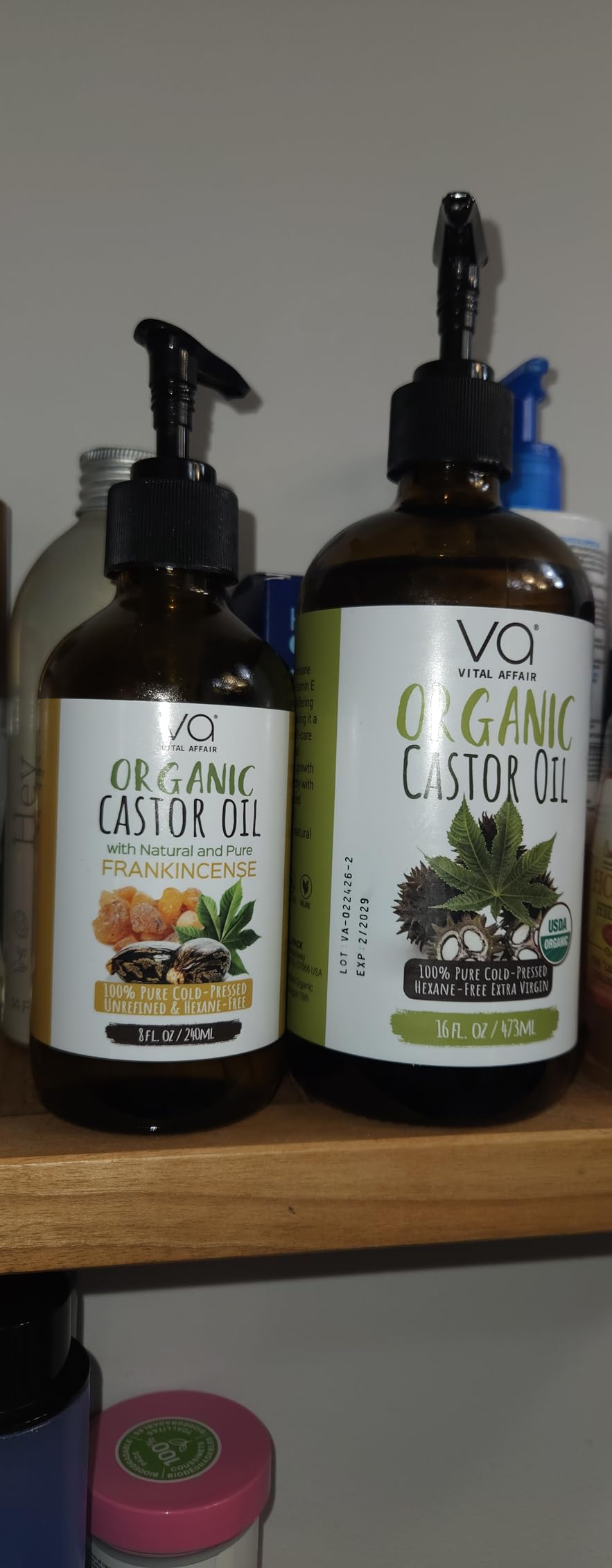 VITAL AFFAIR Organic Castor Oil With Rosemary Oil For Hair Growth - 100% Pure Rosemary Hair Oil With Pure Castor Oil Cold Pressed Unrefined Glass Bottle - Strengthening & Volumizing 8 Fl Oz customer photo 1