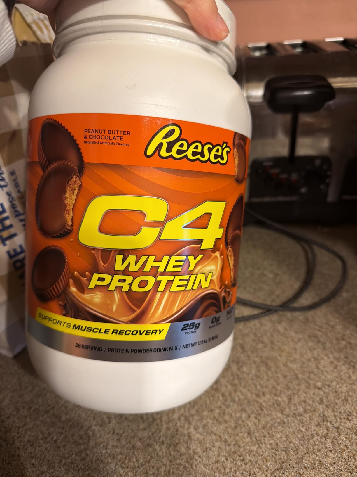 C4 Whey Protein Powder, Reese's Peanut Butter & Chocolate - 25g Protein, 0g Added Sugar, 140 Calories Per Serving, Supports Muscle Recovery, 28 Servings, Premium Whey for Post-Workout customer photo 2