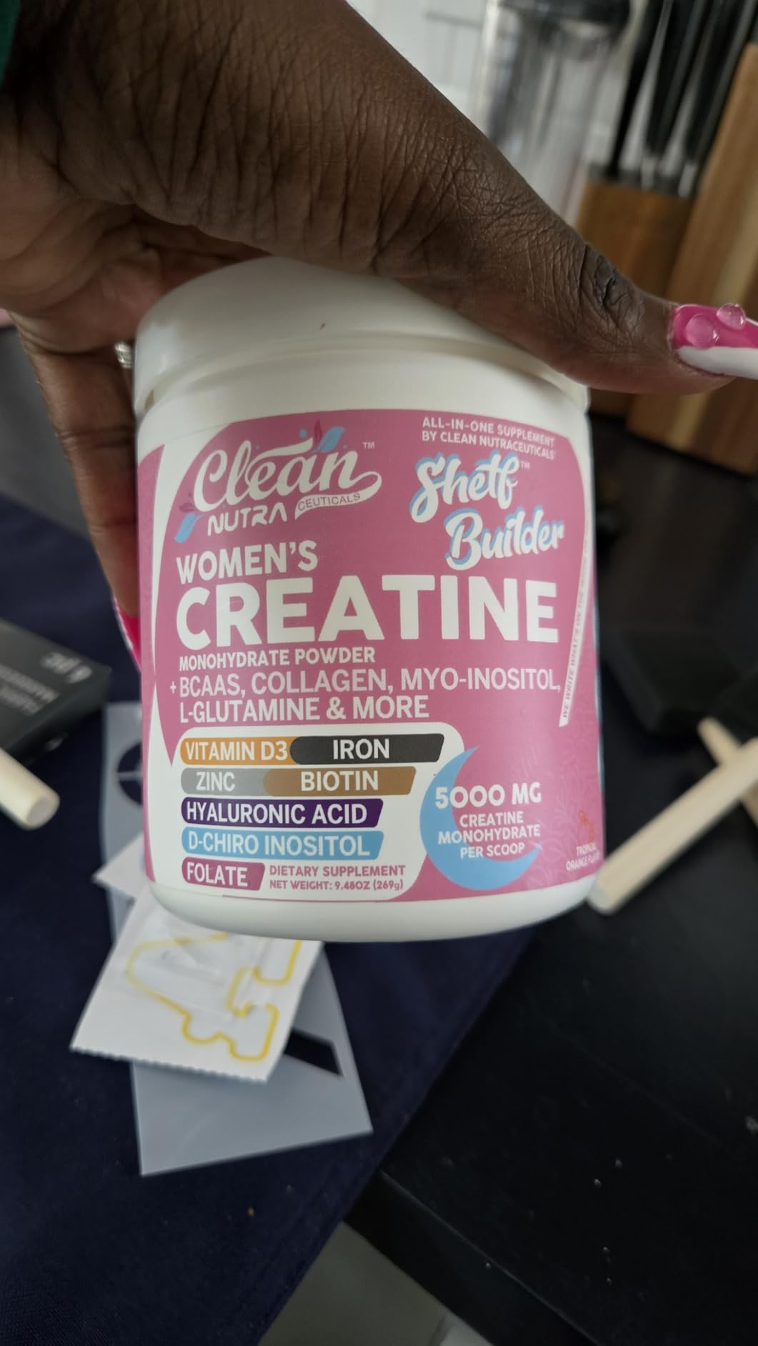 Creatine for Women | Creatine Monohydrate + BCAA Powder Myo-Inositol Collagen Biotin Hyaluronic Acid Folate L Glutamine Vitamin D3 Iron Zinc By Clean Nutra customer photo 1