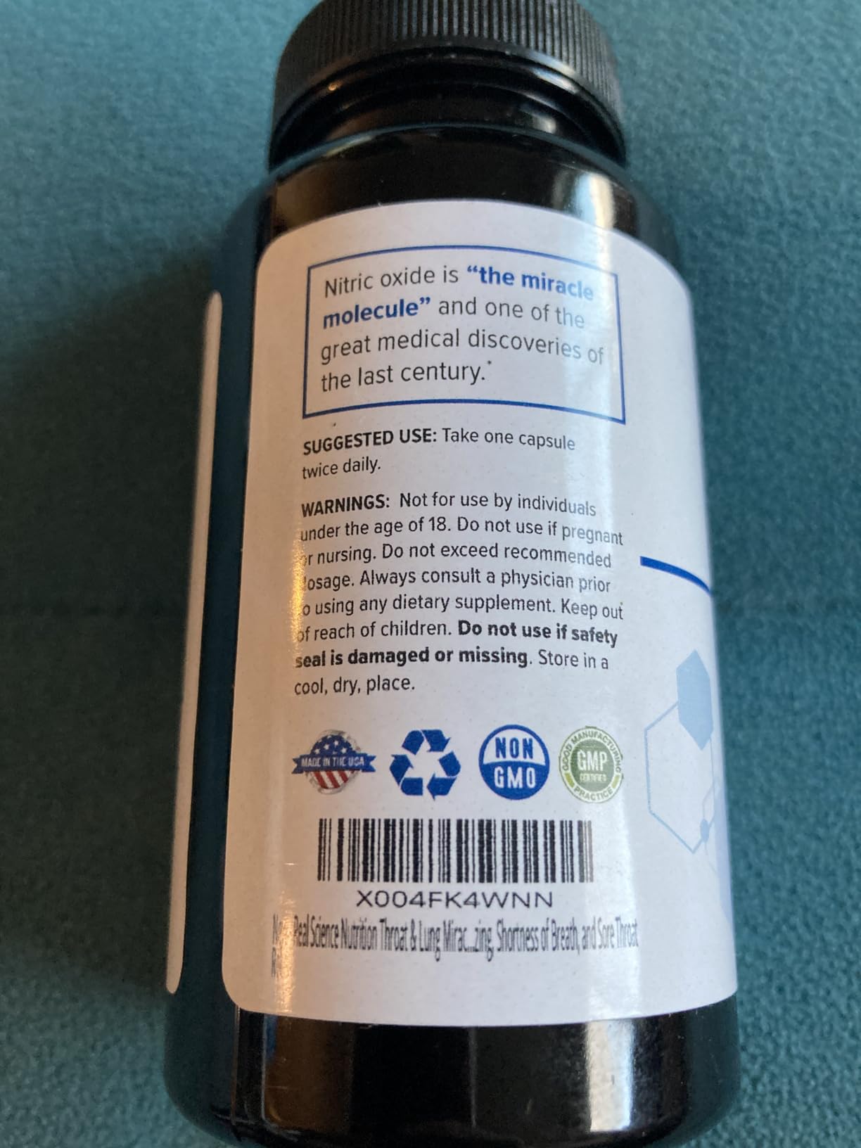 Real Science Throat & Lung Detox Capsules to Clear Mucus, Sore Throat & Support Breathing - Lung Support Supplement with Vinitrox, GABA, Vitamin C & D for Long-Term Cough & Respiratory Relief, 60 Caps customer photo 1
