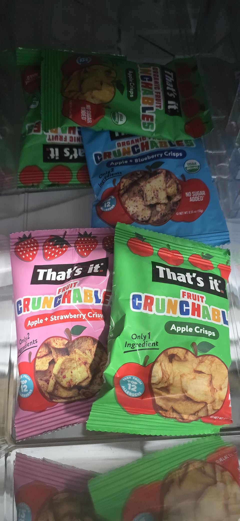 That's it. Fruit Crunchables Variety Pack, Fruit Snacks for Kids, 100% Fruit Crisps, Plant-Based, Non-GMO, Gluten-Free, No Sugar Added (16 Pack) customer photo 1