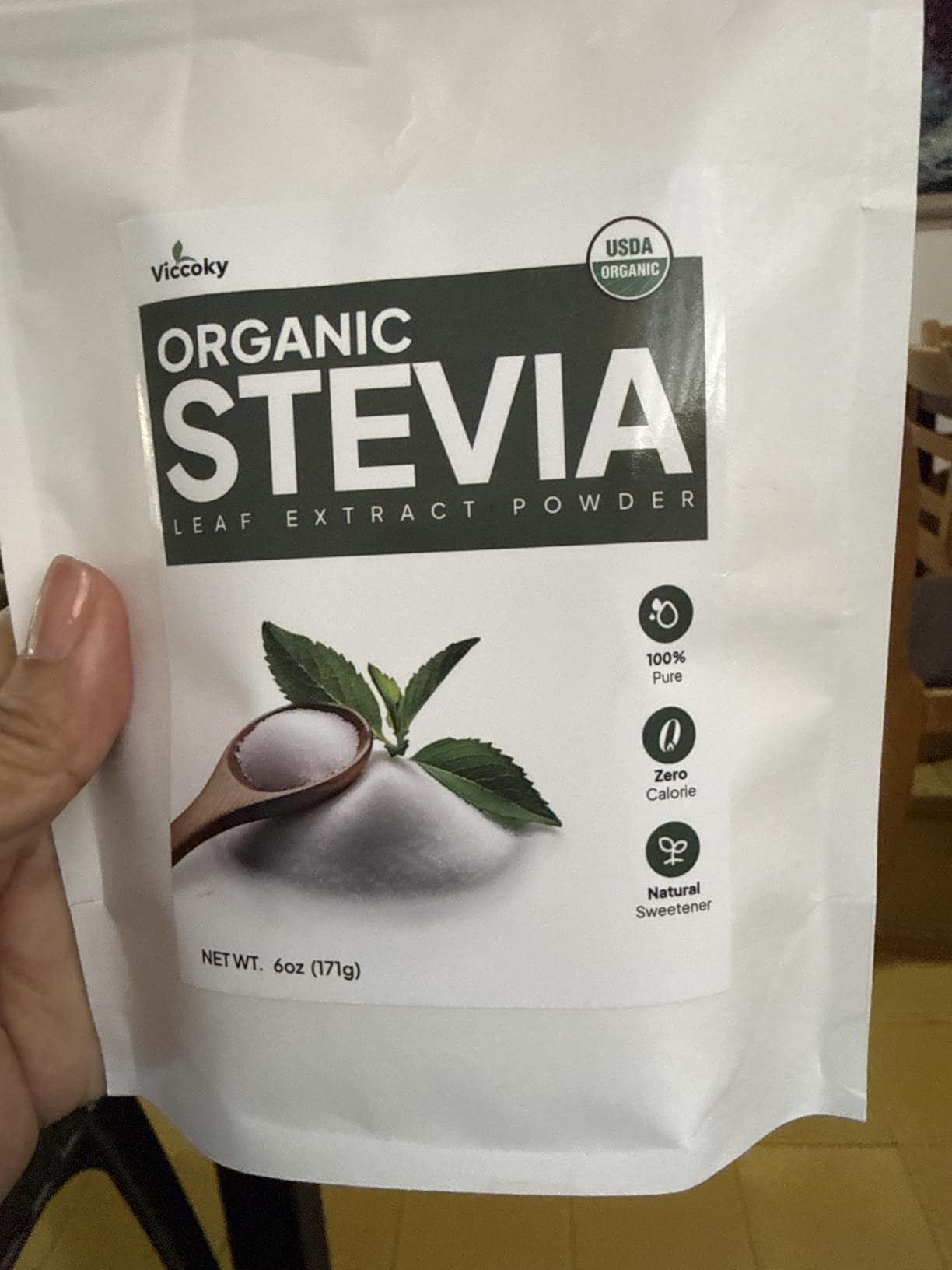 Viccoky Organic Stevia Powder 6oz, Pure Stevia Extract Powder, Sugar-Free & 0 Calories, No Additives, Sugar Substitute customer photo 2