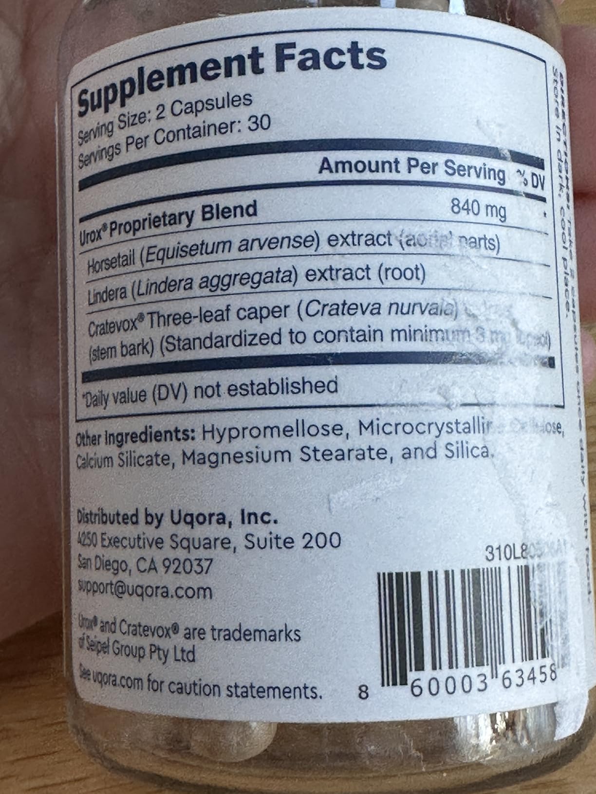 Uqora In Control Bladder Support - Daily Bladder Care & Support for Urinary Comfort - Made with botanicals, Like Horsetail & Spicebush - Gluten-Free & Vegetarian - 60 Capsules customer photo 1