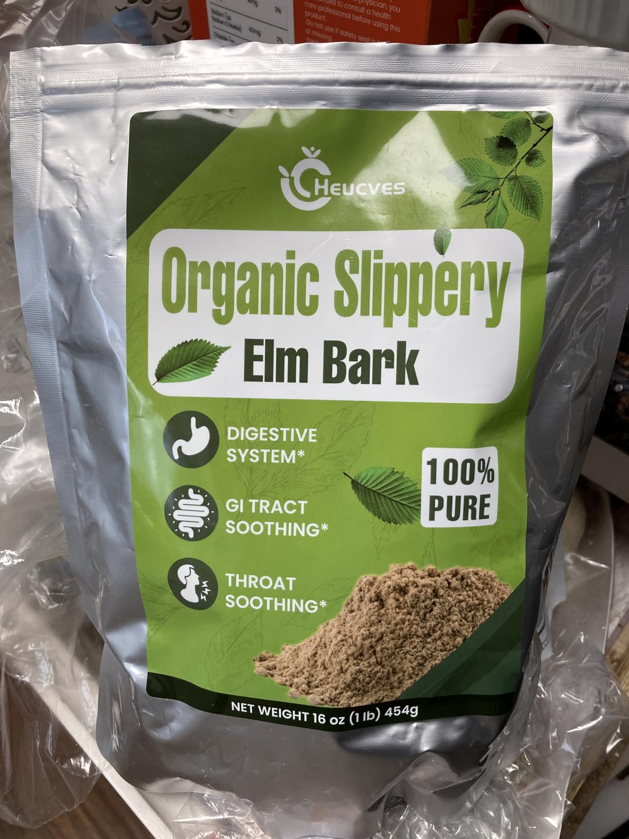 Slippery Elm, Slippery Elm Powder Organic, Elm Bark Made from Inner Bark - 1 Pound (349 Servings), Natural Herbs Helps Soothe The Throat and Coughing & Digestive, Diarrhea - 100% Pure & Vegan customer photo 1