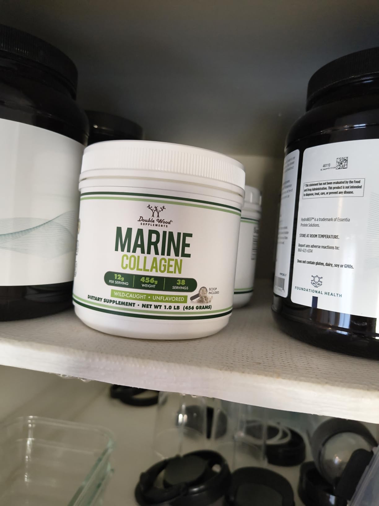 Double Wood Supplements Premium Liquid Collagen - 2500mg of Hydrolyzed Bovine Collagen (Type 1, 3 and Grassfed) - 32 Servings - for Women and Men - 30 mcg of Biotin - Sugar Free Pear Flavor customer photo 2
