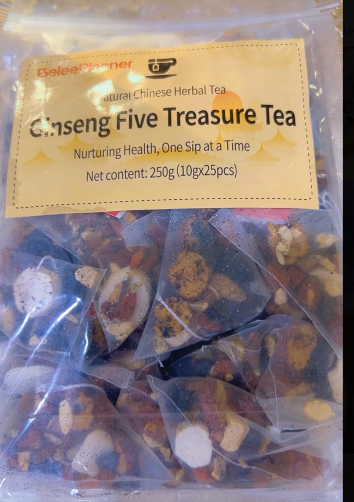 Ginseng Five Treasures Kidney Tea, Traditional Chinese Herbal TeaBags, Natural Kidney Cleanse Detox Tea for Women & Men, 7 Precious Ingredients Formula(1 Pack/25 Bags) customer photo 2