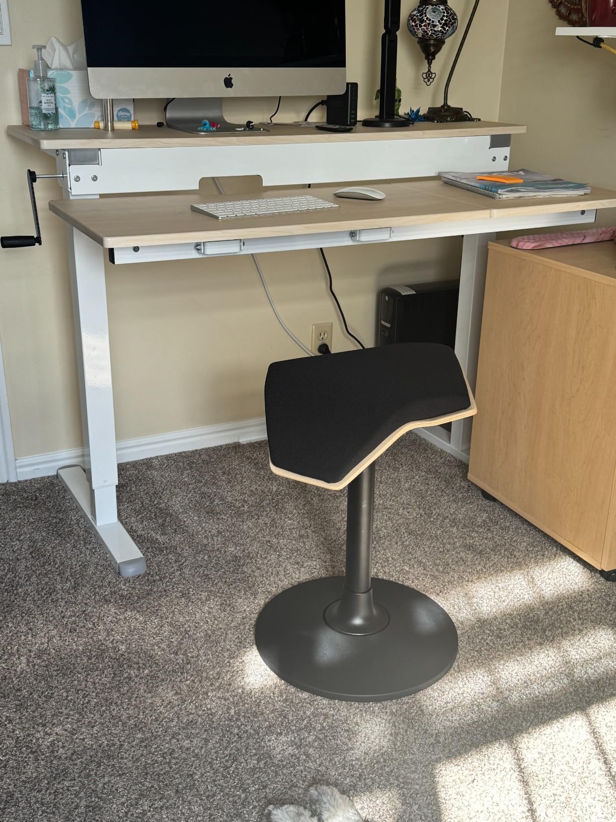 Branch Saddle Stool - Height-Adjustable Active Seat with Ergonomic Design, Recycled Polyester Fabric, Wobble Stool Supports Movement in All Directions, Home & Office Stool - ILOA Black customer photo 2