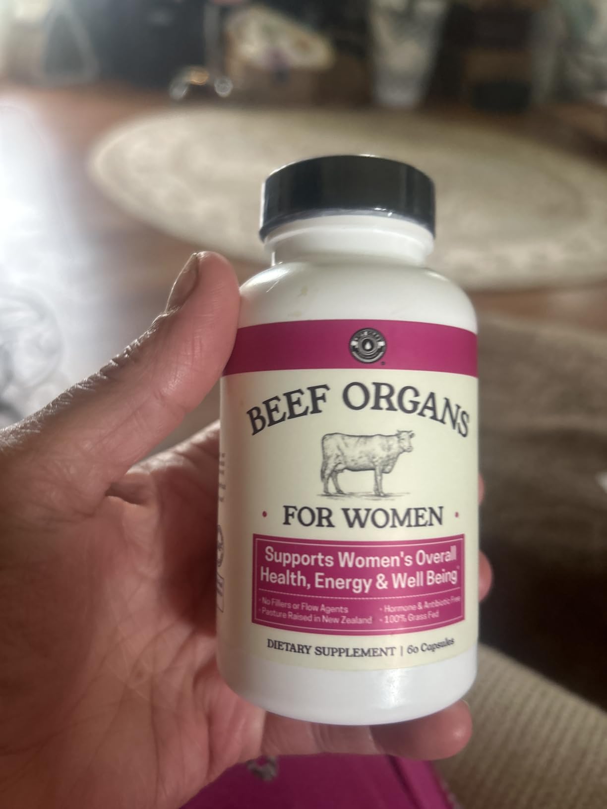 Beef Organ Supplement for Women - Beef Liver, Kidney, Heart and Uterus Tissue, Supports Women's Overall Energy and Health - Pasture Raised in New Zealand - No Fillers or Flow Agents - 120 Capsules customer photo 1