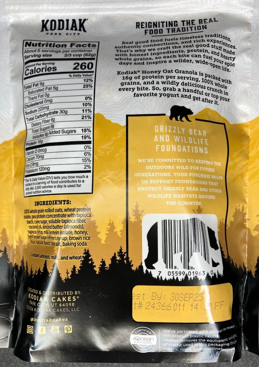Kodiak Cakes Granola, Honey Oat, High Protein, 100% Whole Grains (Pack of 5 pouches) customer photo 2