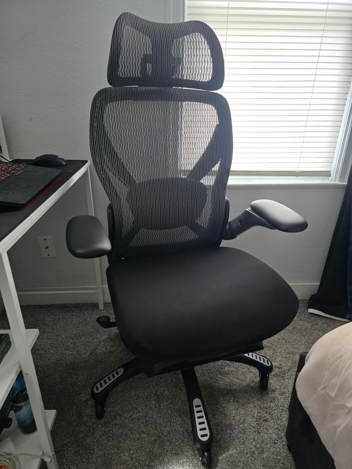 ELABEST X100 Ergonomic Mesh Office Chair with Footrest, Big and Tall Home Desk Chair with 5D Flip-Up Arms, Adjustable 3D Lumbar Support, Gaming & Executive Computer Chairs customer photo 1