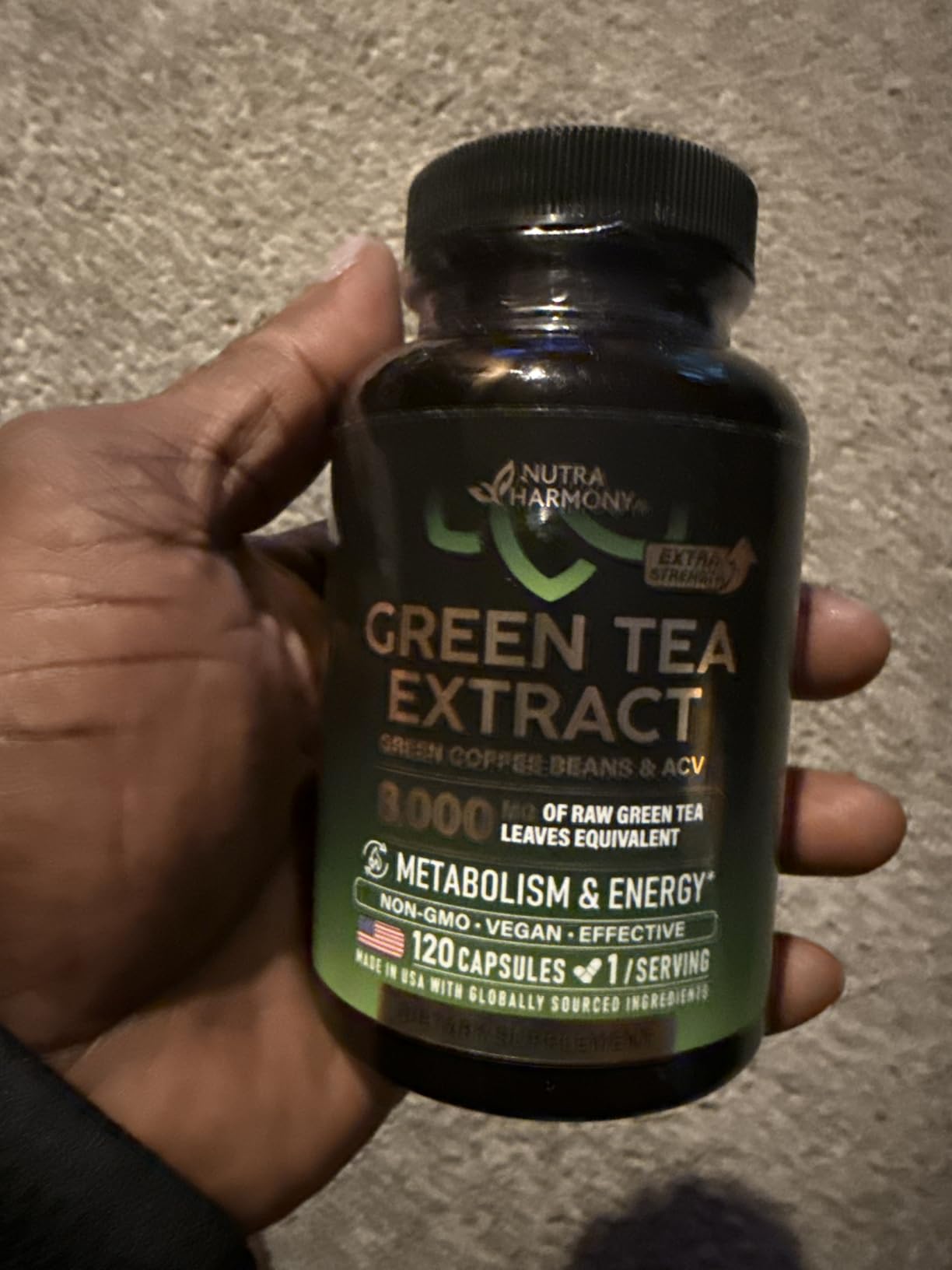Green Tea Extract - 50% EGCG, Extra Strength 20:1 Extract - Natural Green Tea Supplement + Green Coffee Beans & Apple Cider Vinegar - Energy & Metabolism Support - for Men & Women - Vegan 120 Capsules customer photo 1