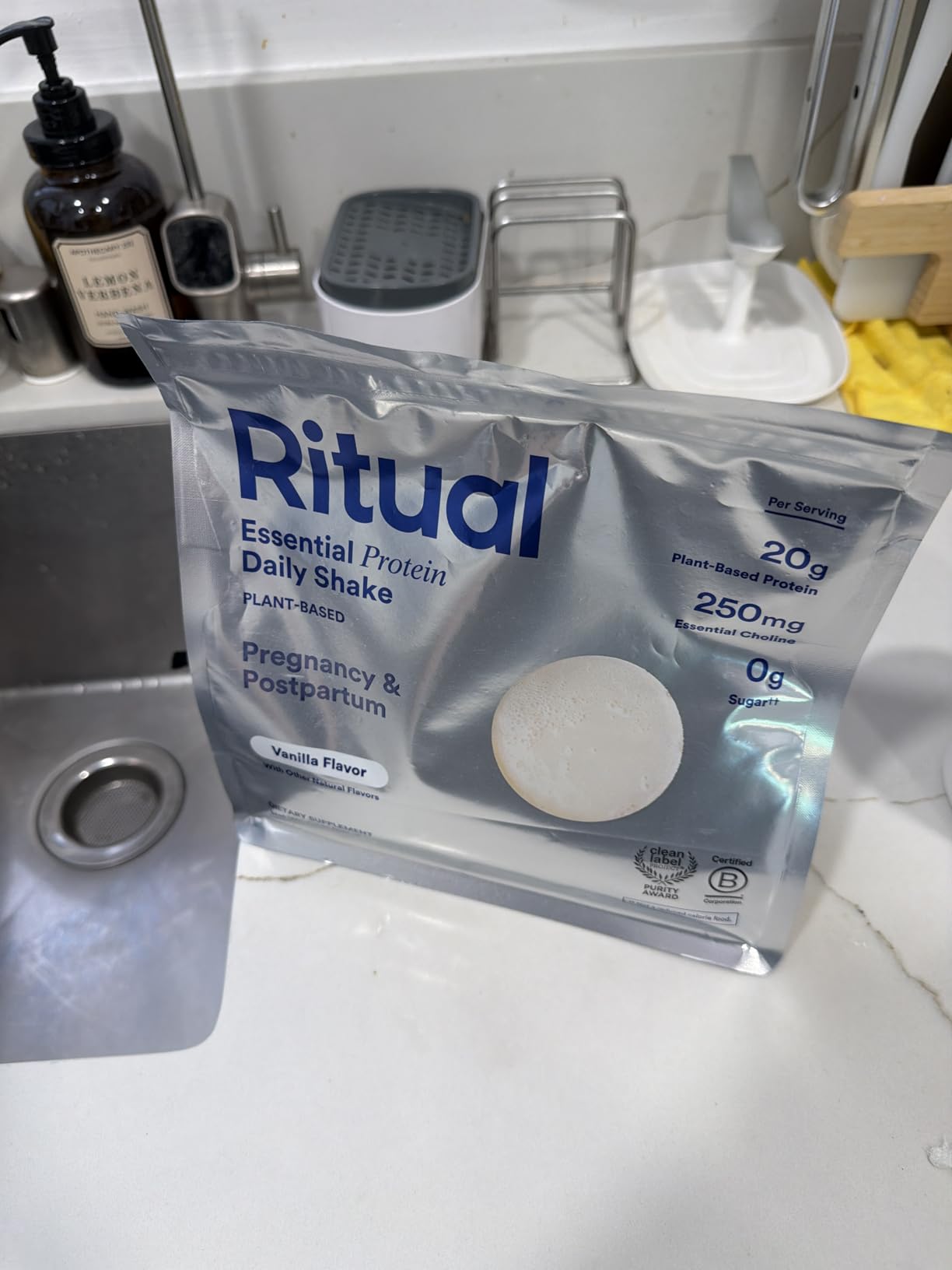 Ritual Prenatal Vegan Protein Powder - 20g Pea Protein and Choline to Support Pregnancy, Postpartum, Lactation and Lean Muscle - Tested for Heavy Metals - Sugar Free - Non-GMO - Vanilla - 1 Lbs customer photo 1