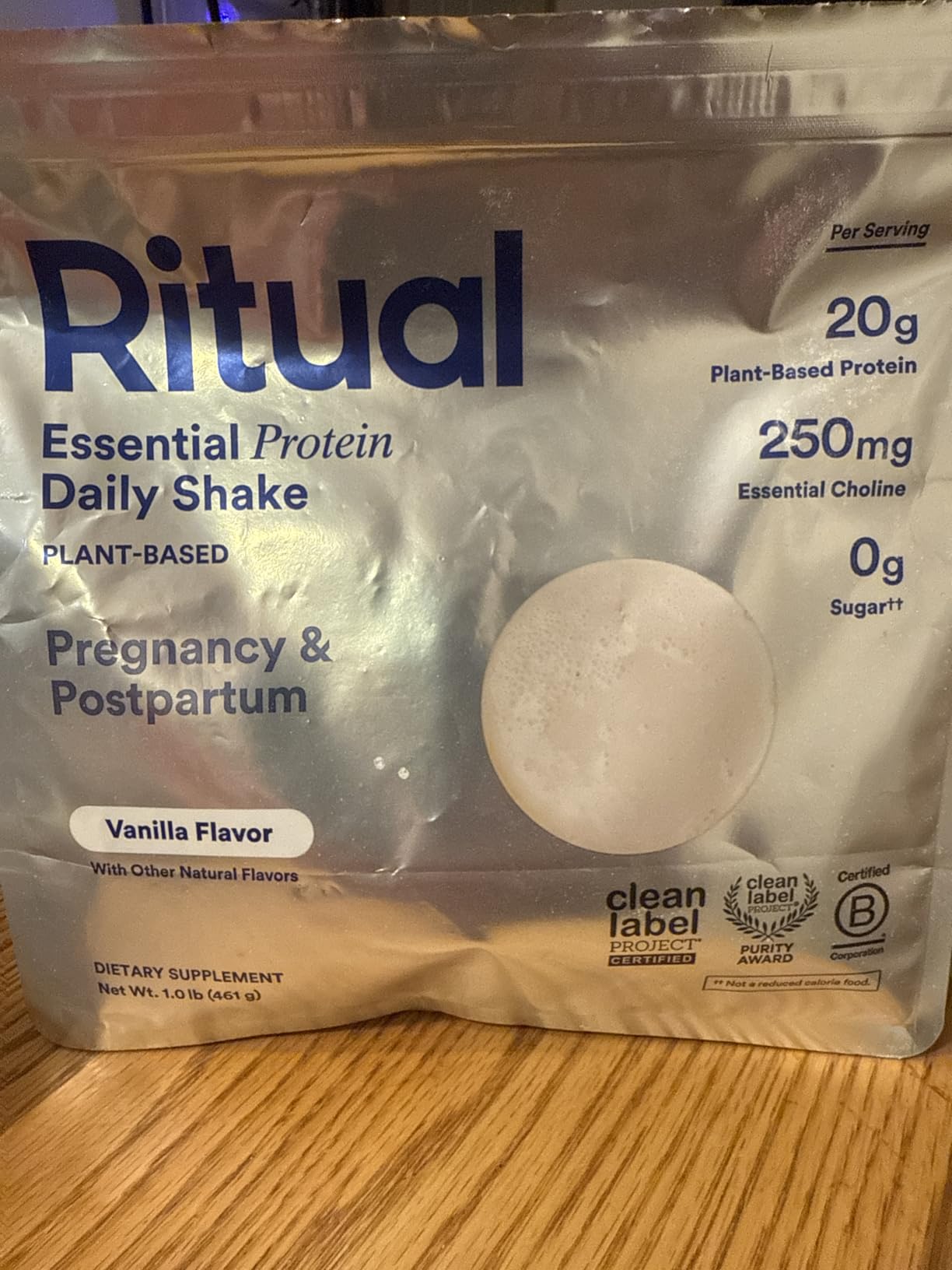 Ritual Prenatal Vegan Protein Powder - 20g Pea Protein and Choline to Support Pregnancy, Postpartum, Lactation and Lean Muscle - Tested for Heavy Metals - Sugar Free - Non-GMO - Vanilla - 1 Lbs customer photo 2