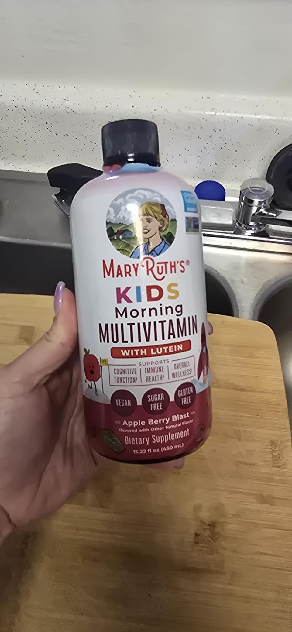 MARYRUTH'S Liquid Morning Multivitamin for Kids | Kids Multivitamin | Immune Support Supplement | Vitamin C | Vitamin D | Essential Nutrients | Vegan | 30-180 Servings | 15.22 fl oz customer photo 1