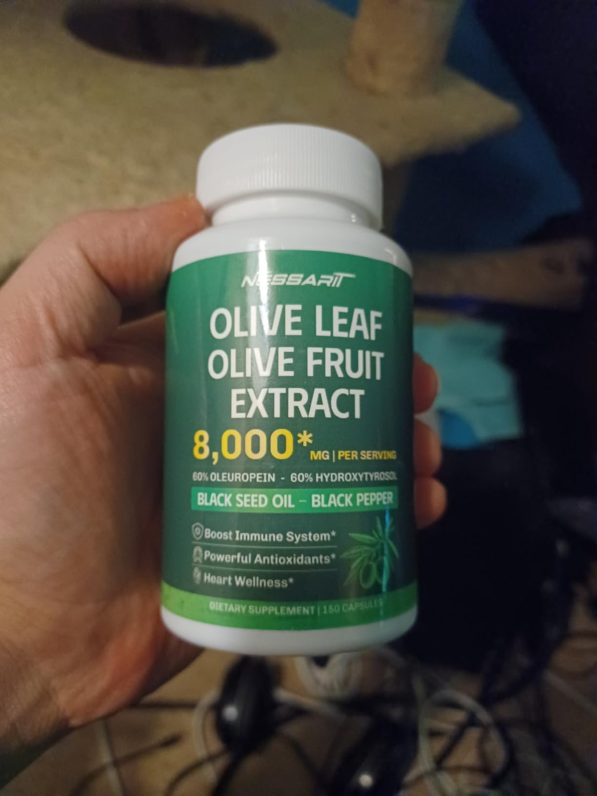 Olive Leaf & Olive Fruit Capsules with Black Seed and Black Pepper, Daily Wellness Support, 150 Count customer photo 1