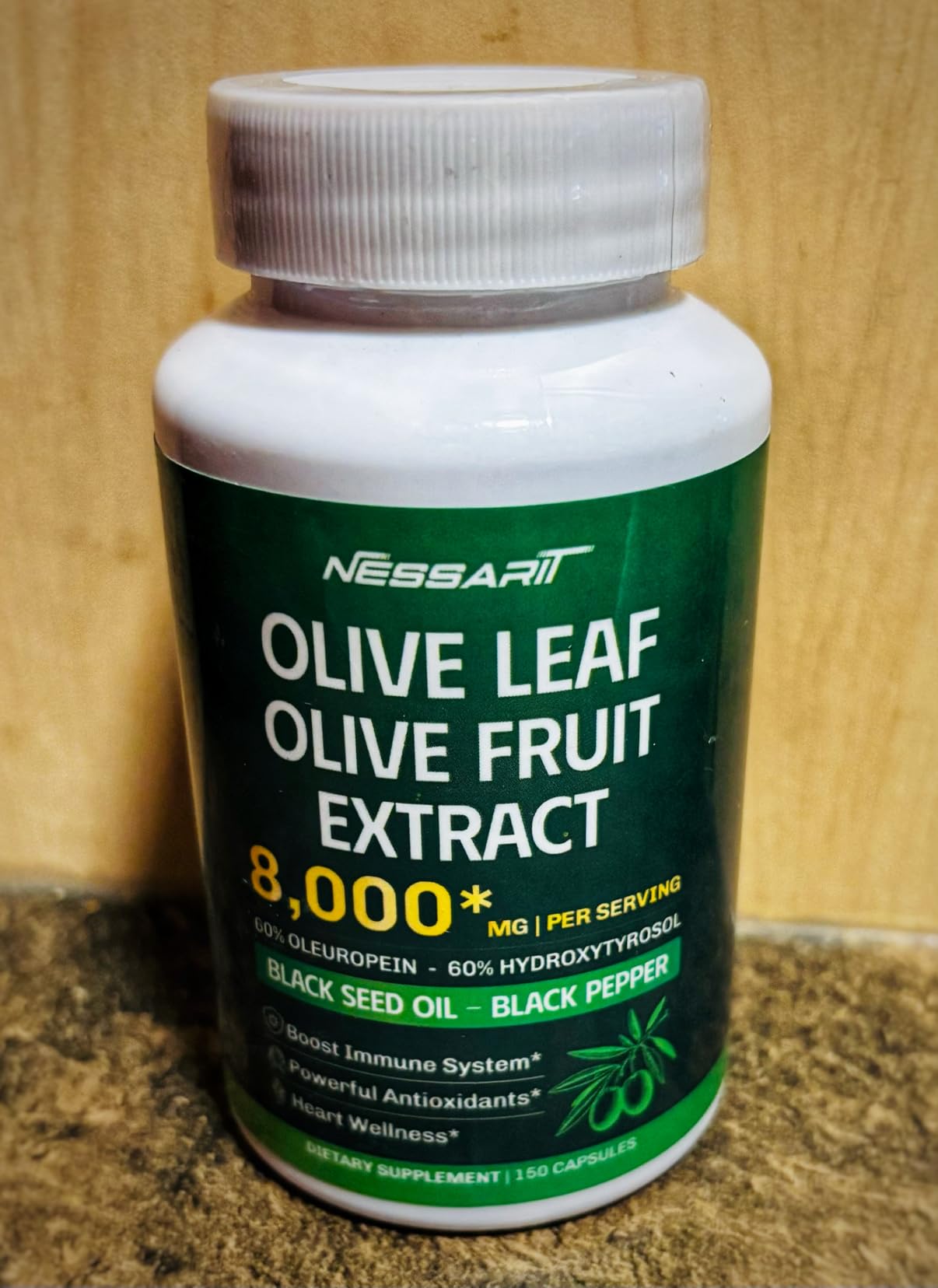 Olive Leaf & Olive Fruit Capsules with Black Seed and Black Pepper, Daily Wellness Support, 150 Count customer photo 2