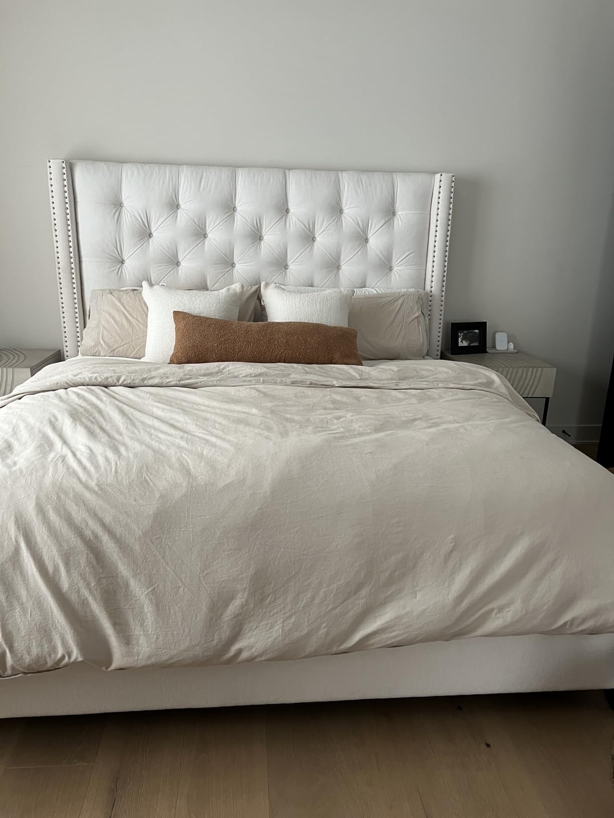 SONORO KATE 100% French Linen Duvet Cover Queen Size, Soft Breathable for Hot Sleepers, Moisture Wicking & Durable Cover Set - Zipper Closure & 4 Corner Ties Duvet Covers 3 Piece (Linen,Queen) customer photo 1
