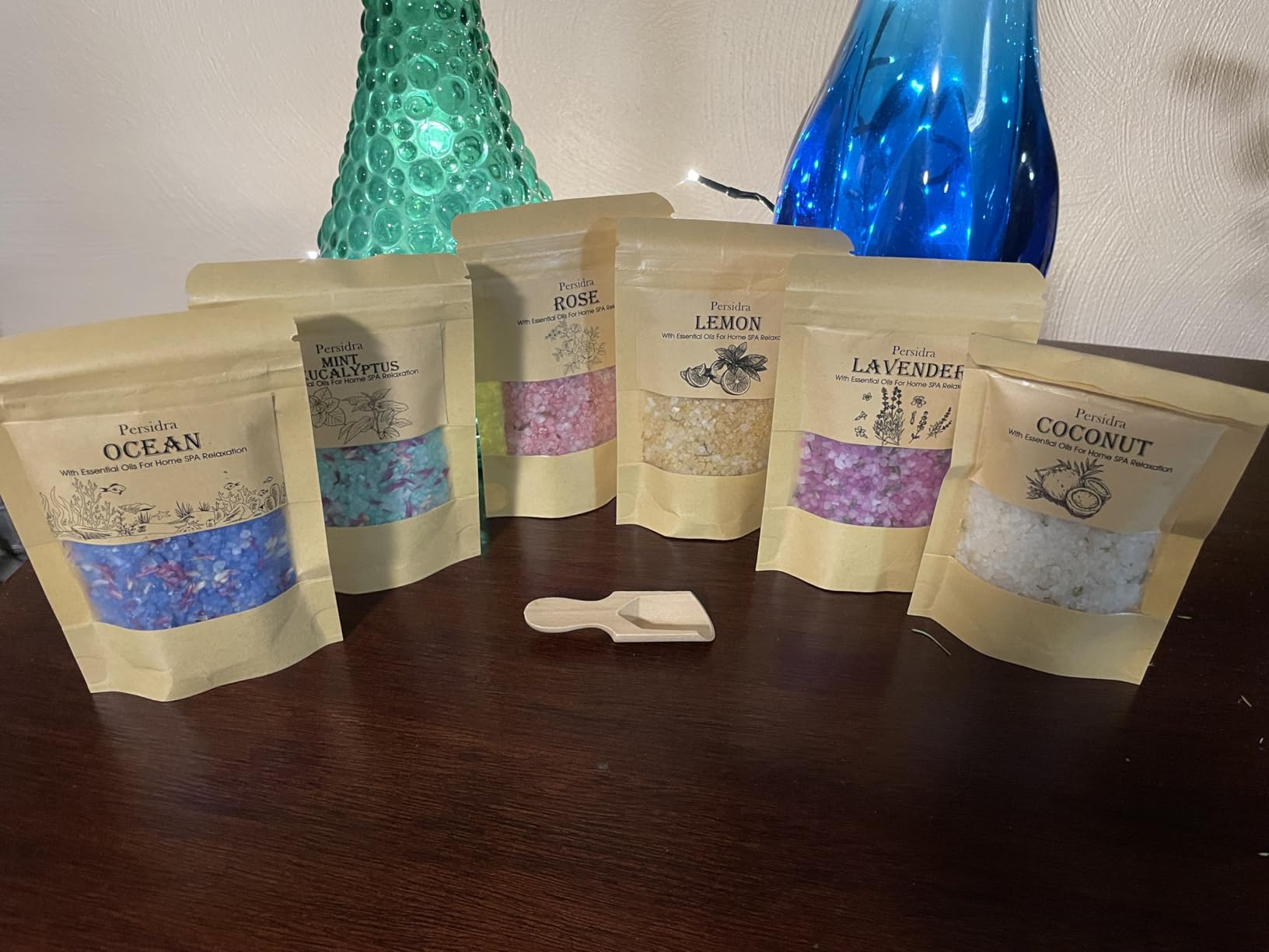 Bath Salts, Bath Salts for Women Relaxing, Father's Day Birthday Gifts, Self Care for Women and Men, Individual Packets with Natural Sea Salt, Minerals and Dried Flower, Spa Bath & Foot Soak, 6 Scents customer photo 2