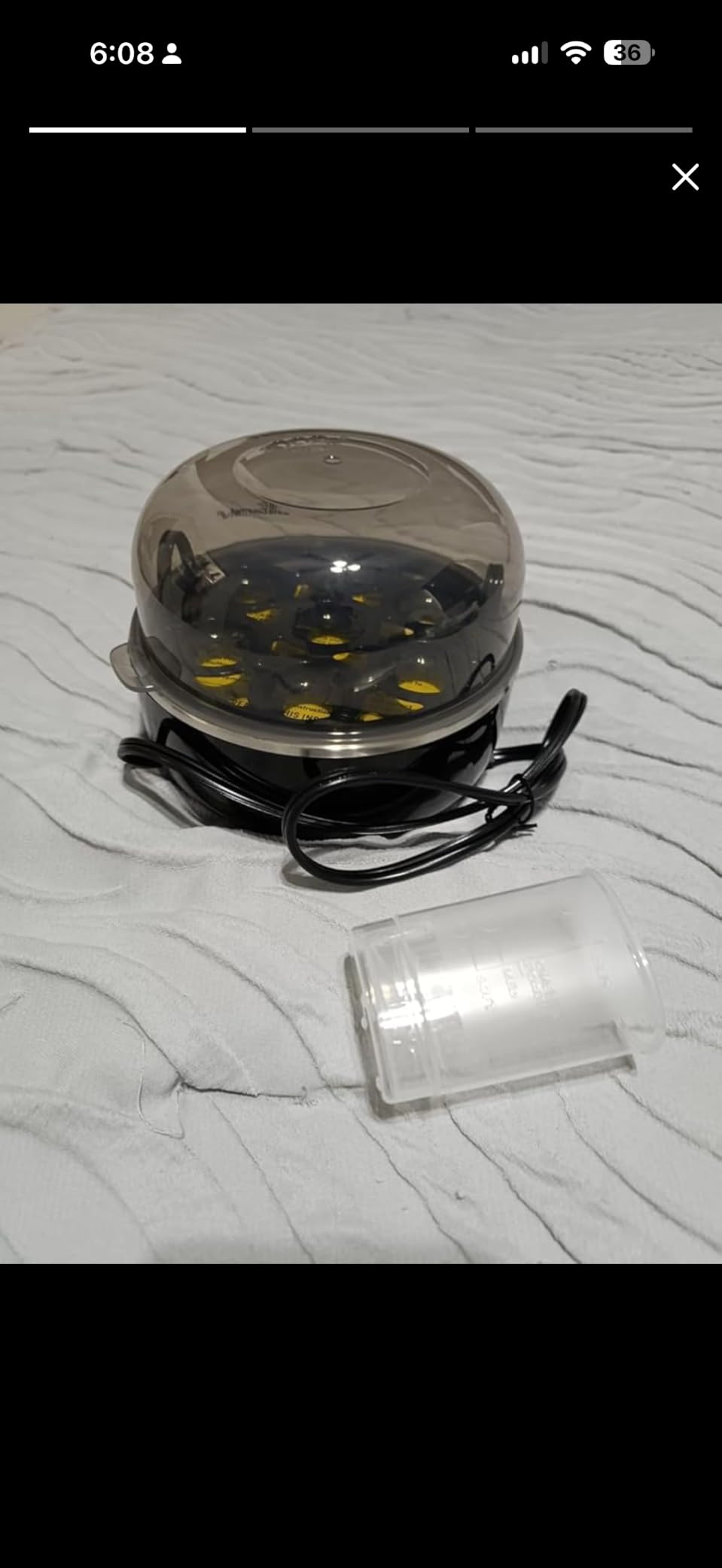 Elite Gourmet EGC1215B Easy Egg Cooker, Stainless-steel Heating Plate, Two-Tiered, 14-Egg Capacity, Soft, Medium, Hard-Boiled, Auto Shut-Off, Omelets, Poached Eggs, Measuring Cup, Piercing Pin, Black customer photo 2