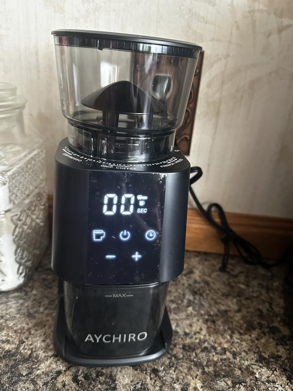 AYCHIRO Burr Coffee Grinder Electric, Adjustable Burr Mill with 30 Grinding Settings, Coffee Bean Grinder with Touchscreen, 2-12 Cups customer photo 1