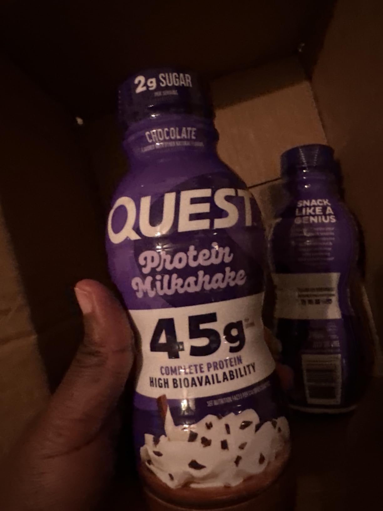 Quest Nutrition Chocolate Protein Shake, 45g Protein, 2g Sugar, 4g Net Carbs, Ready to Drink, Gluten Free, 12 Count customer photo 1