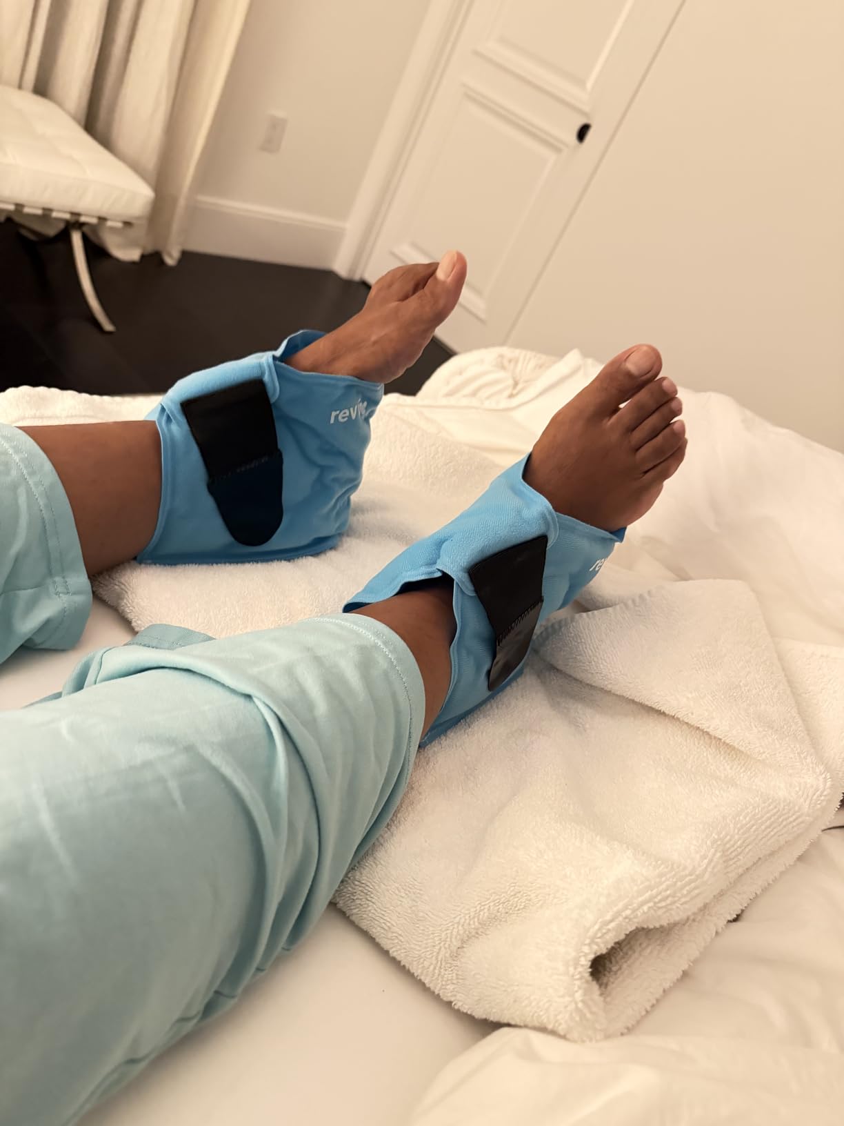 REVIX Ankle Ice Pack Wrap for Plantar Fasciitis & Foot Pain Relief, Reusable Gel Cold Compress Wrap for Feet Swelling, Achilles Tendonitis, and Sprained Ankles Recovery customer photo 2