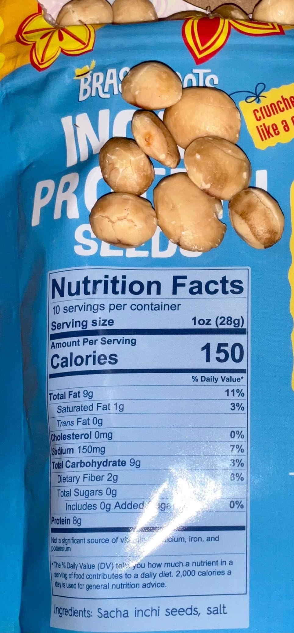 Brass Roots Organic Incan Protein Seeds - Salted - 10 oz, High Protein, School Safe, Nut Free, High Omega 3, Supports Gut Health, Good Source of Fiber, Shark Tank (10 oz (Pack of 1), Salted) customer photo 1