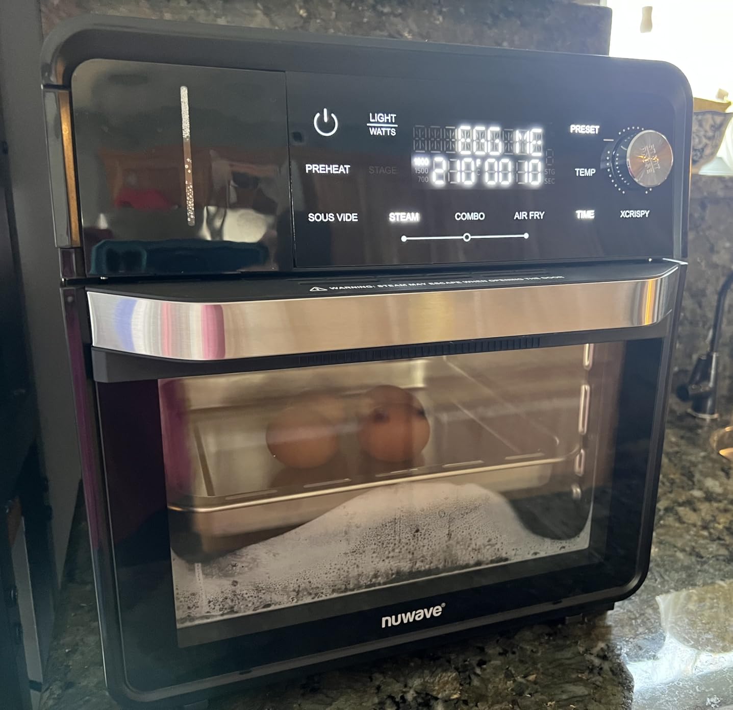 Nuwave Combi Steam Oven, Non-Toxic Stainless Steel Multi-Cooker with Air Fry, Sous Vide, Toast & More, 50-450F Precision, 120 Presets, Moisture Control, Programmable, Easy to Clean, 16 quarts customer photo 1