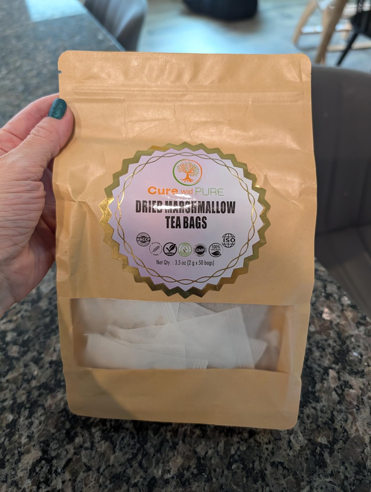 Cure Wid Pure Certified Organic Marshmallow Root Powder Althaea Officinalis 8oz Non-GMO, Additives-Free Marshmellow Root for Teas, Smoothies, Skincare & DIY Remedies Packed in Eco-Friendly Resealable Bag customer photo 2