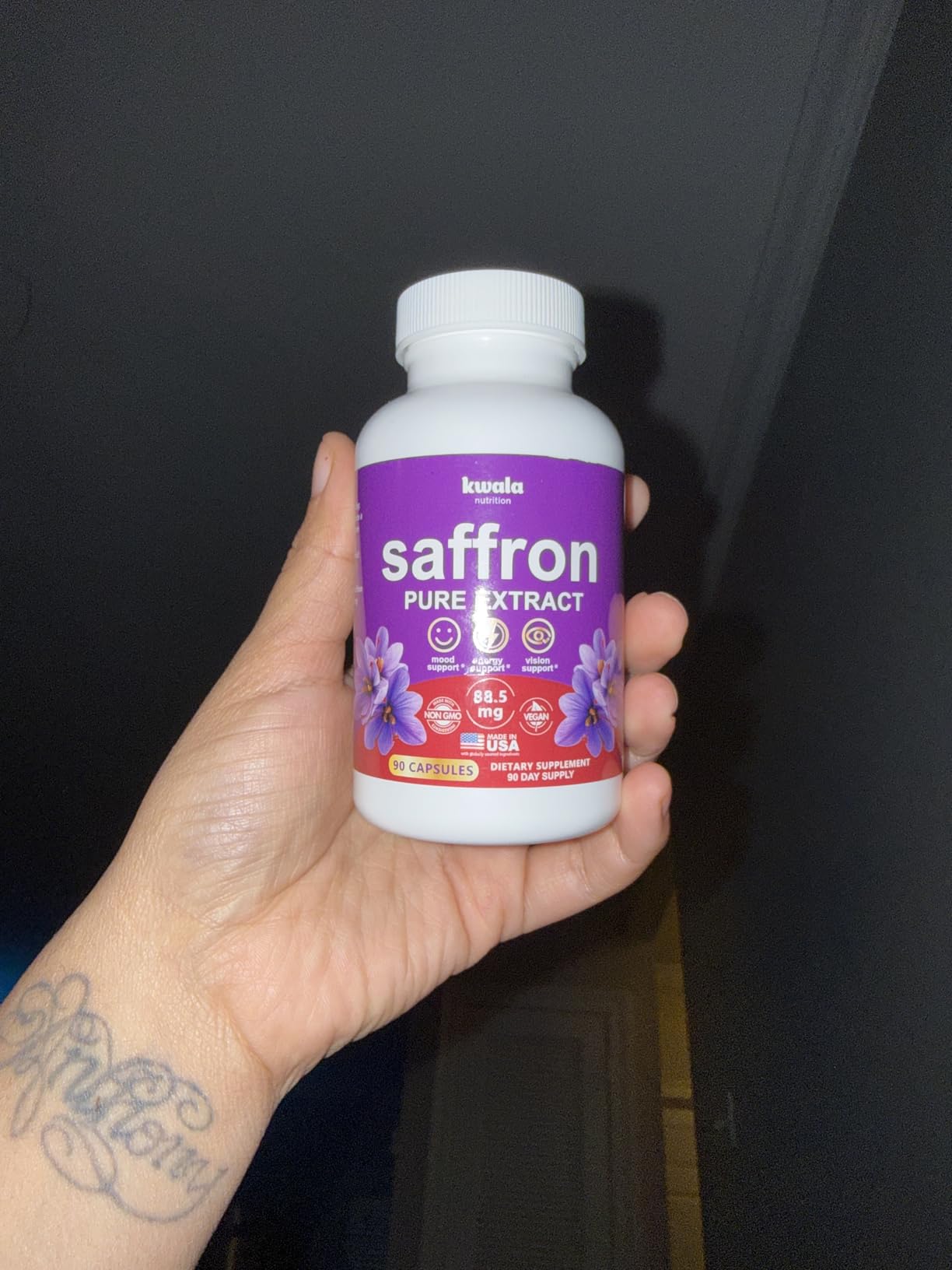 Kwala Nutrition Saffron Supplements for Mood & Focus | 88.5mg Pure Saffron Extract | Made in USA | 3 Month Supply | 90 Capsules customer photo 1