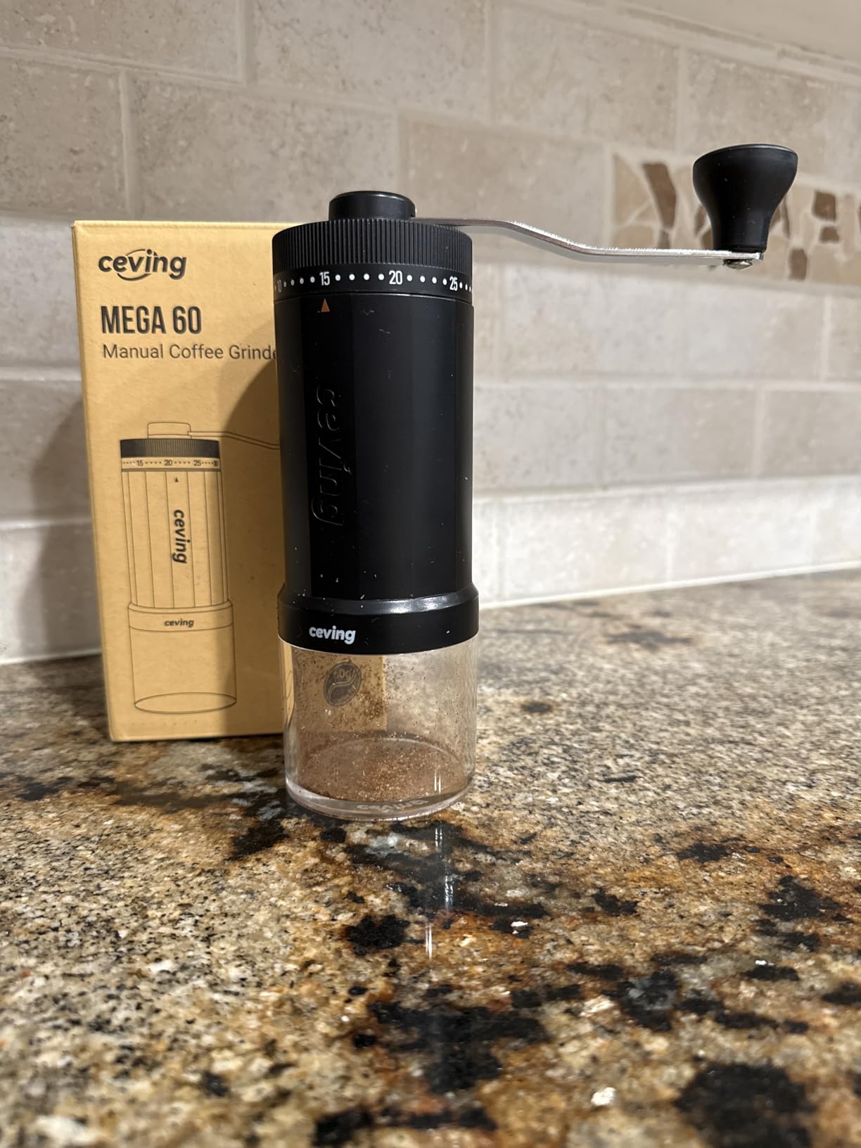 CEVING World's First 60g Large Capacity Manual Coffee Grinder, Black customer photo 2