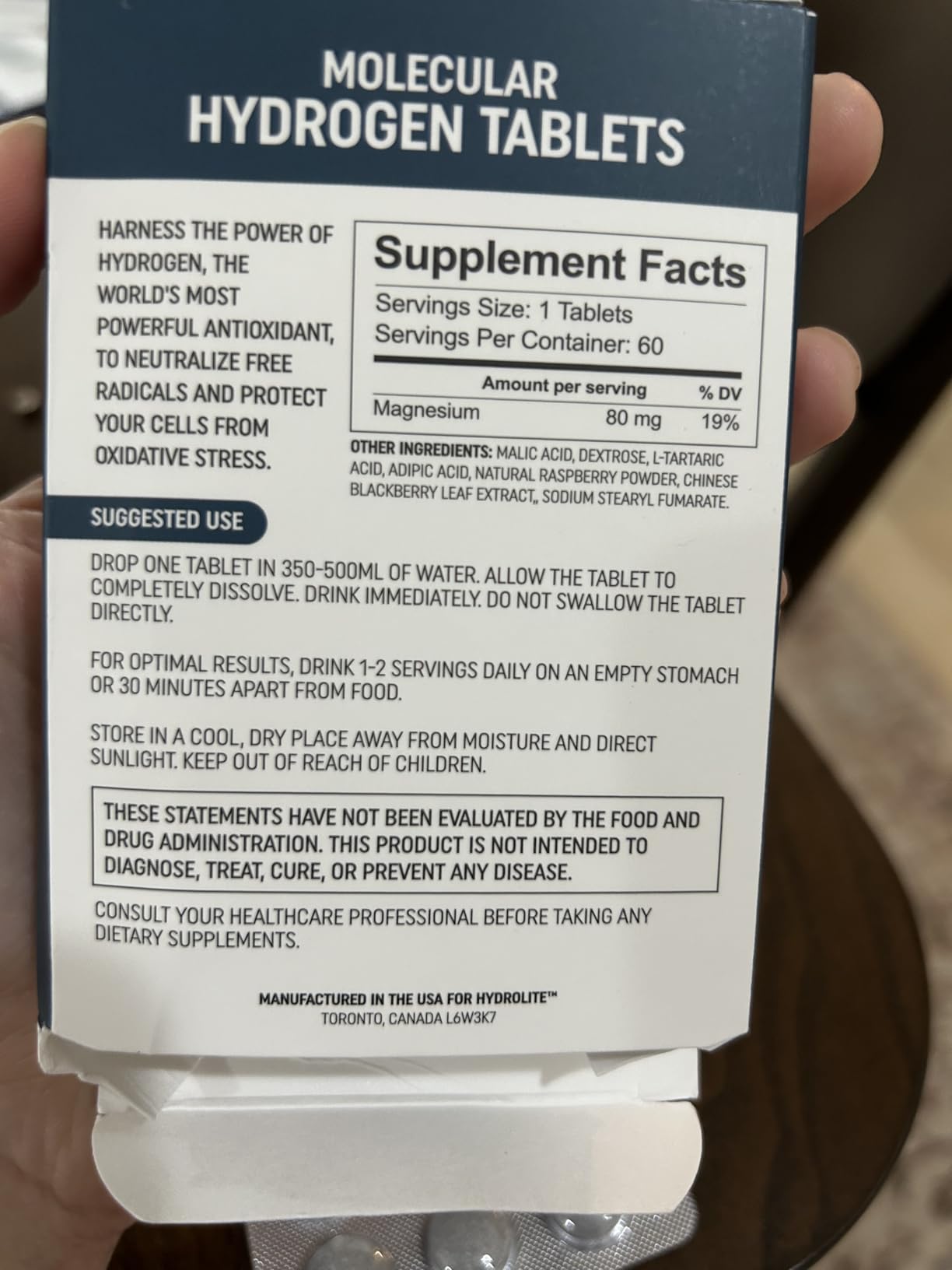 HydroLite Molecular Hydrogen Tablets for Drinking Water | Highest Concentration H2 12,000 PPB | Energy Booster, Enhance Performance & Recovery | Made in USA, 30 Tablets (Raspberry) customer photo 1