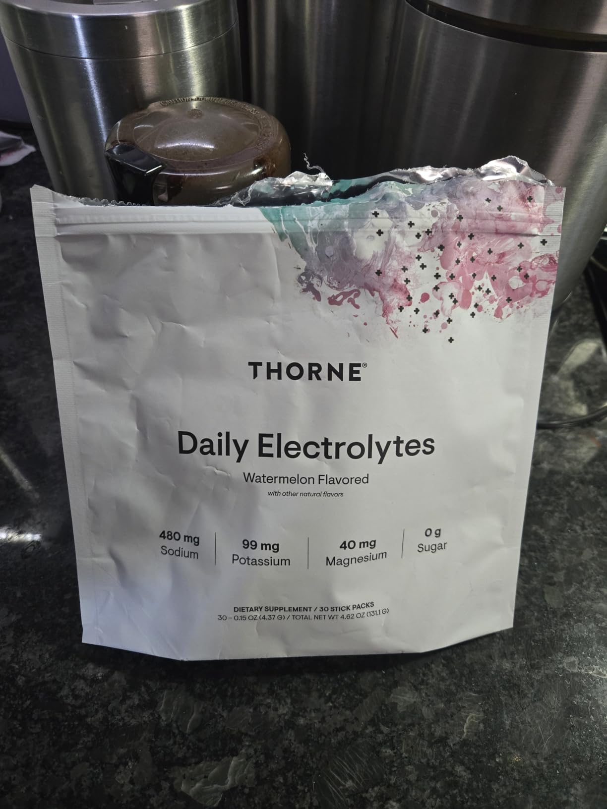 THORNE - Daily Electrolytes - Zero Sugar & Low-Calorie Electrolyte Powder Drink Mix - Flavors Derived from Natural Sources - NSF Certified for Sport - Watermelon - 30 Stick Packs customer photo 1