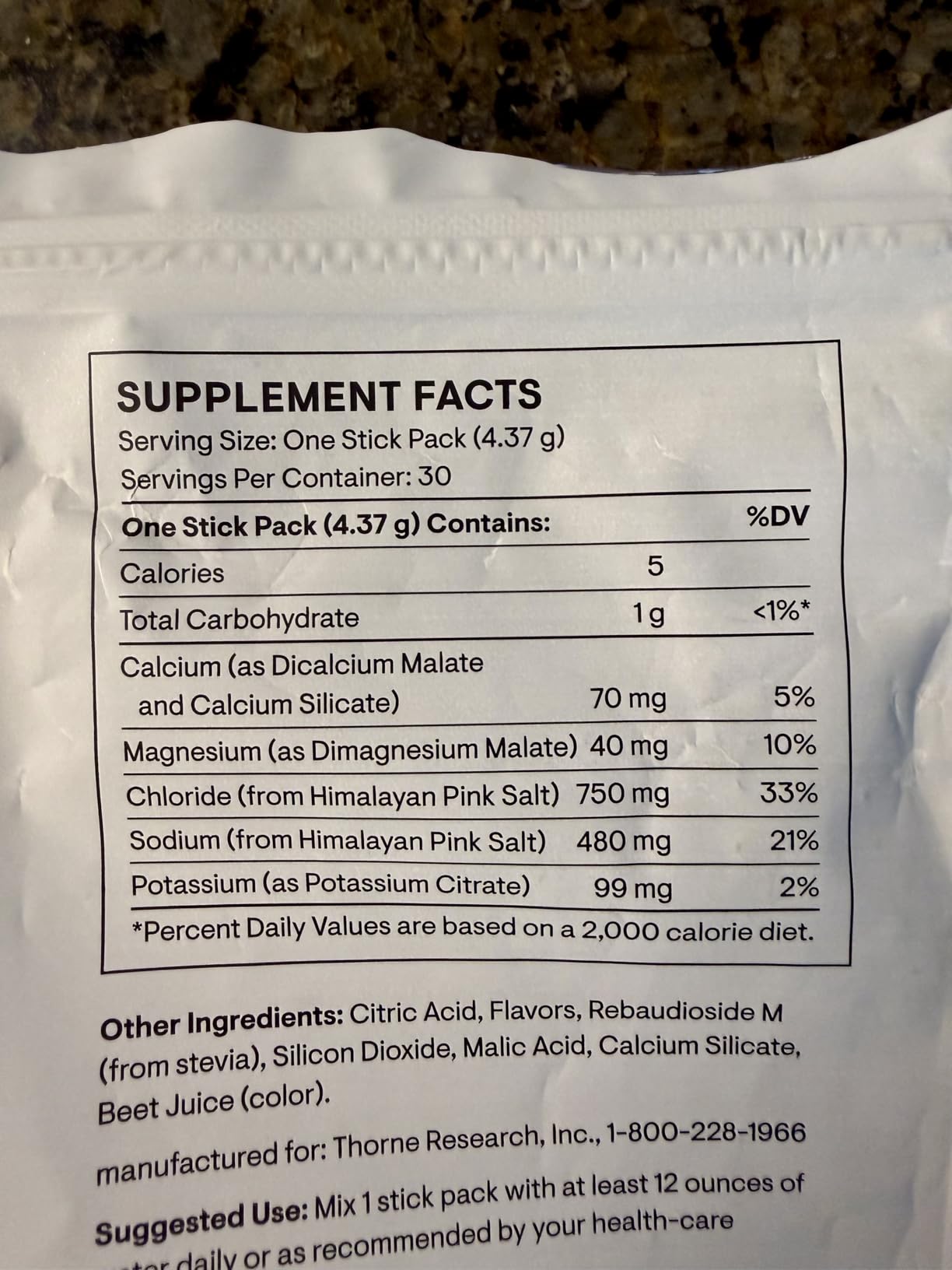 THORNE - Daily Electrolytes - Zero Sugar & Low-Calorie Electrolyte Powder Drink Mix - Flavors Derived from Natural Sources - NSF Certified for Sport - Watermelon - 30 Stick Packs customer photo 2