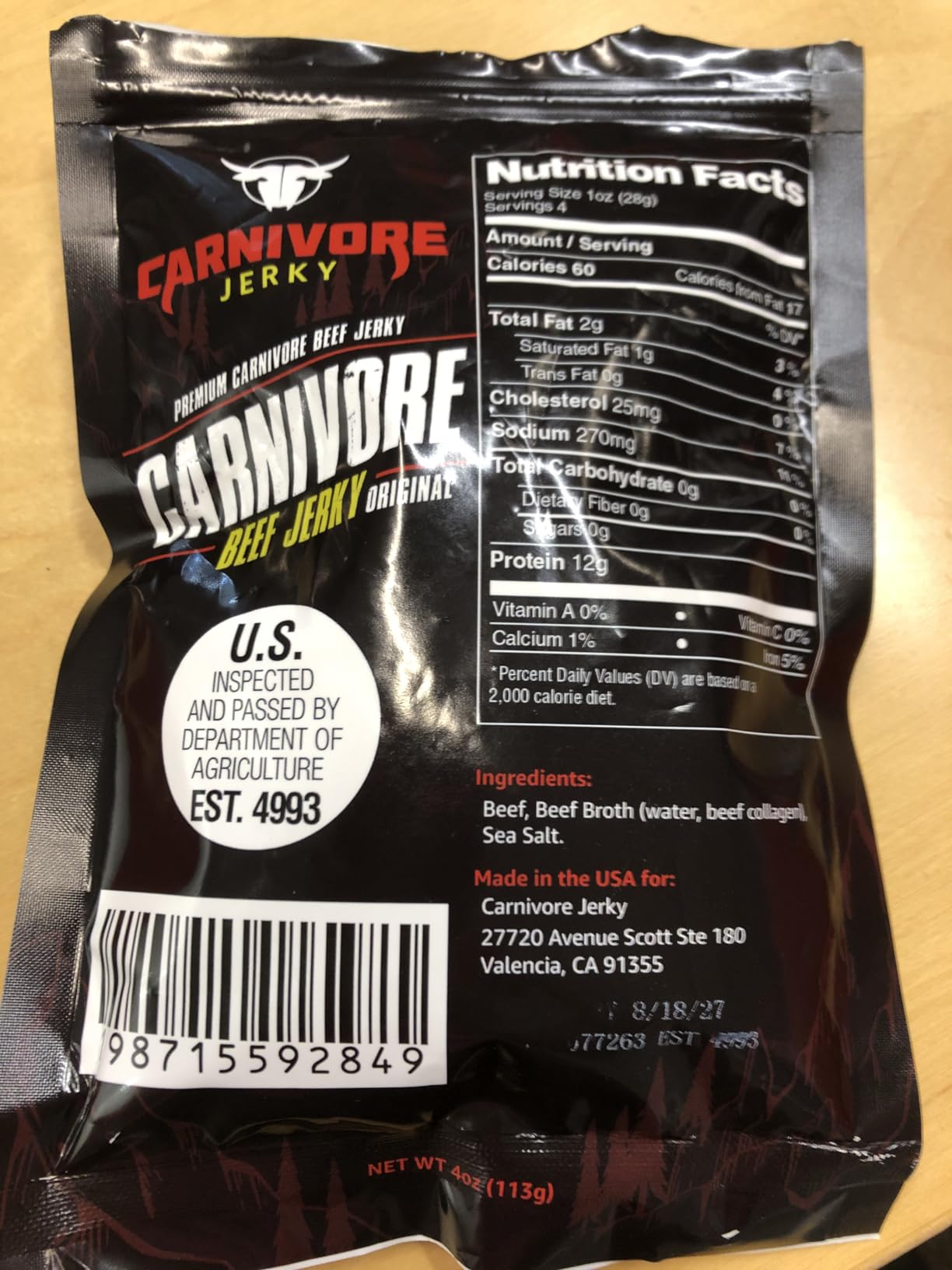 Carnivore Electrolytes Beef Jerky Keto Snacks - High Protein Premium Grass Fed Beef Carnivore Snacks - 3-Ingredient Sugar Free, Good for Keto & Carnivore Diet Recipe - 4 Ounce Jerky Snack Packs customer photo 2
