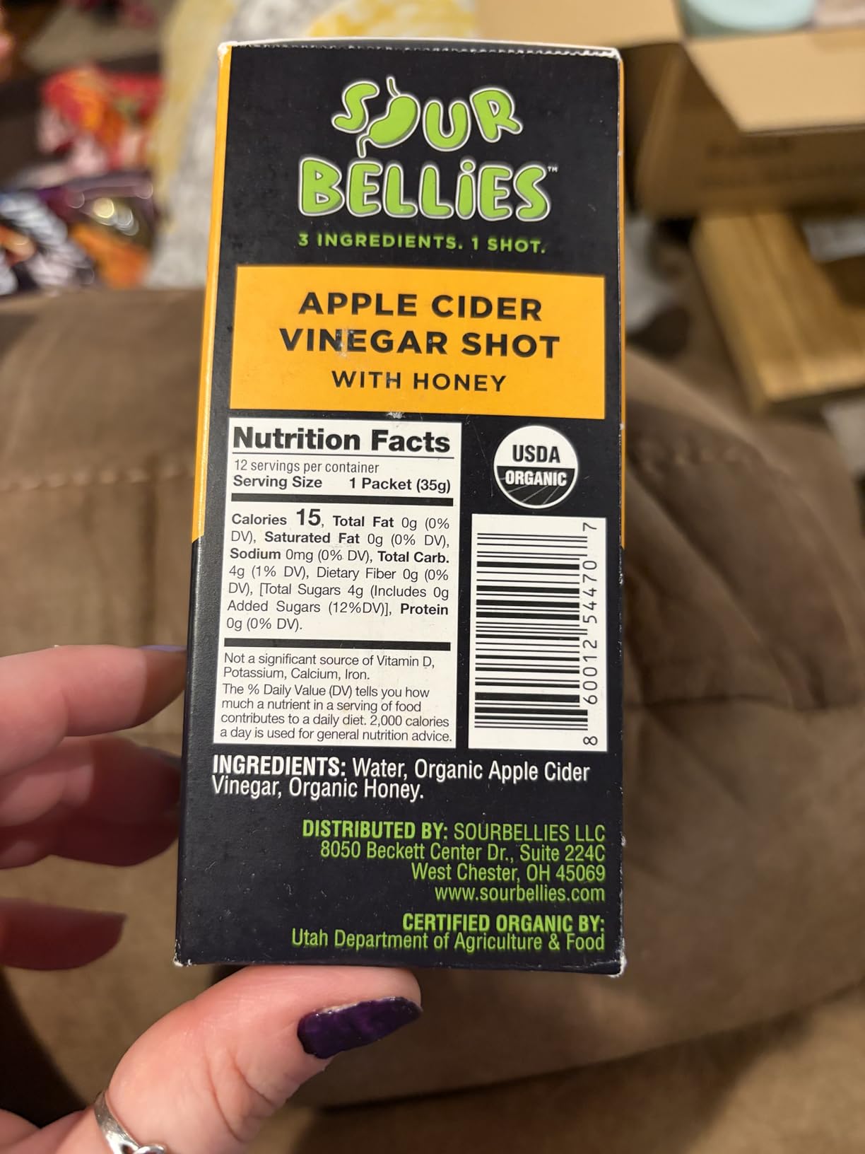 Sourbellies Organic Apple Cider Vinegar Shot for Digestion Support & Bloating Relief, Premixed with Water and Honey, Ready-to-Drink, On-The-Go Wellness Shot, Gut Health, 1 oz (Pack of 12) customer photo 1