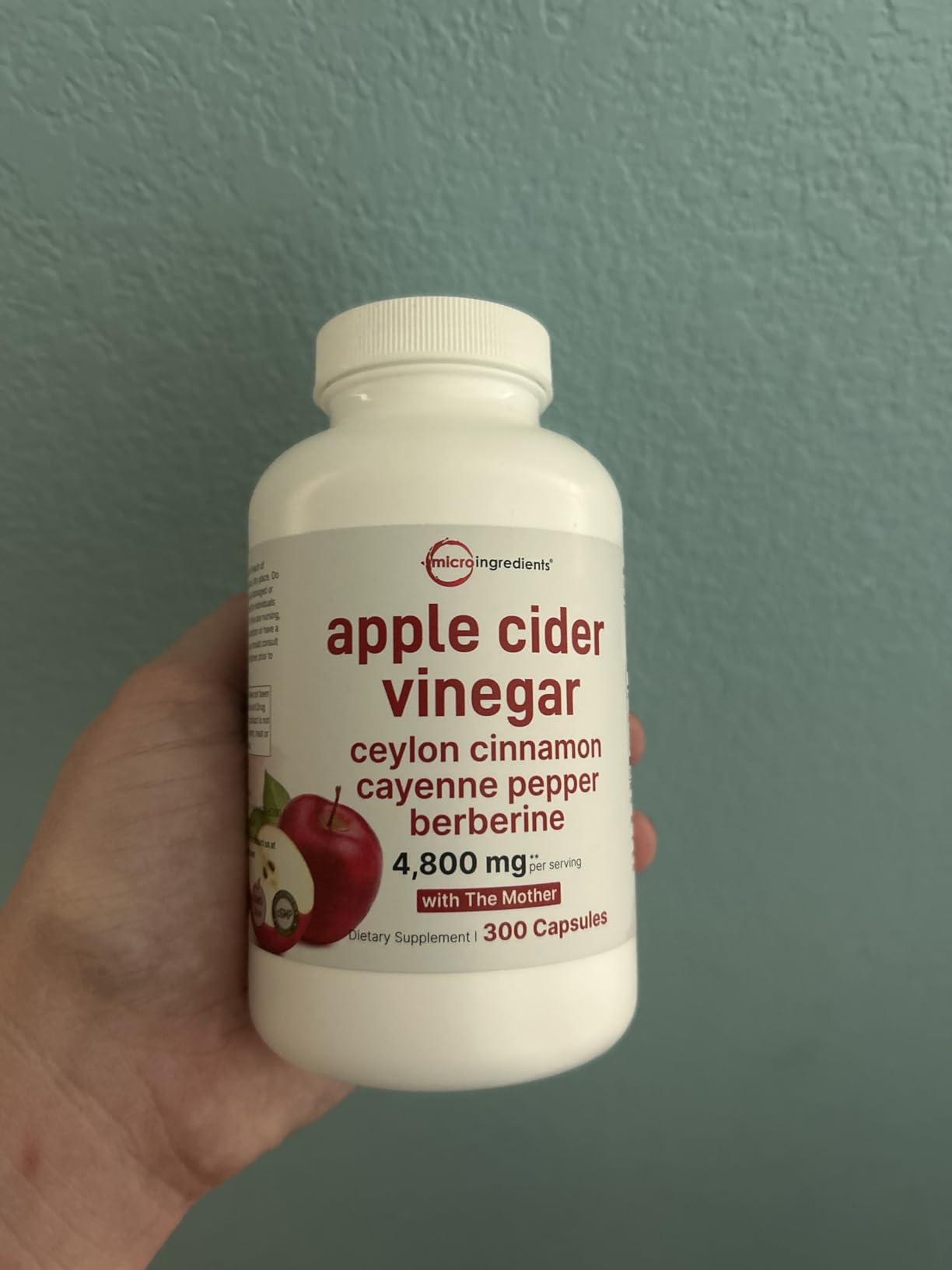 Micro Ingredients Apple Cider Vinegar Capsules | 4,800mg Per Serving, 300 Counts | 4-in-1 ACV Complex with The Mother | Ceylon Cinnamon, Cayenne Pepper & More | Immune, Digestion & Appetite Support customer photo 1
