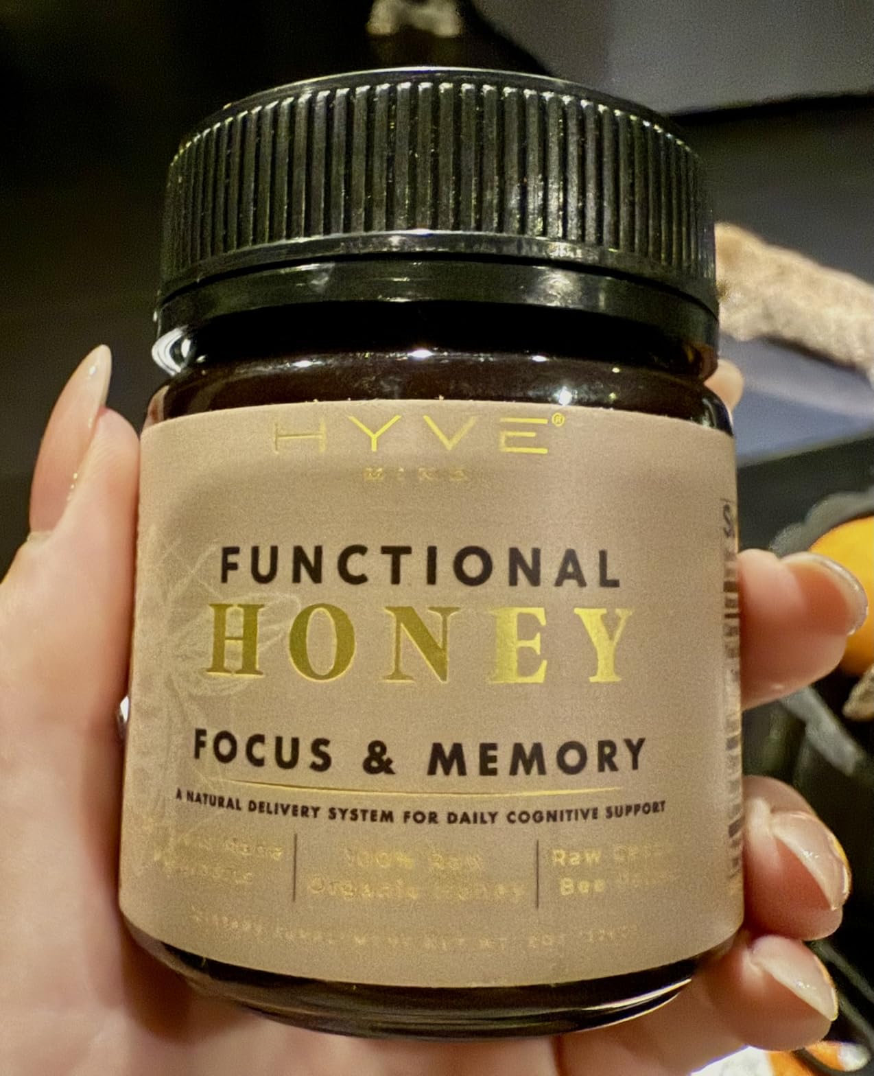 HYVE Functional Pre-workout Raw Energy Honey with Organic Cordyceps Mushrooms, Black Lava Sea Salt & Organic Honey - Natural Energy Boost, 8 Ounce Jar customer photo 2