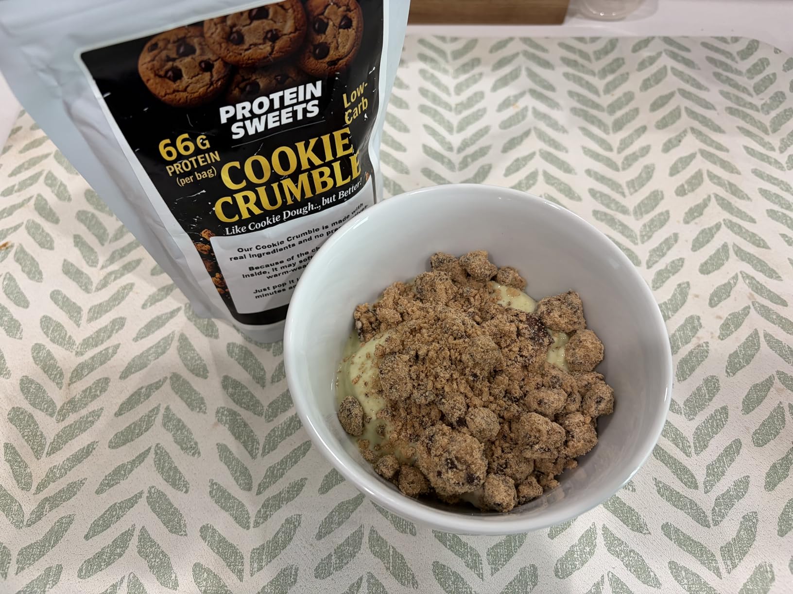High Protein Cookie - Peanut Butter Chocolate Chip Crumble, 66g Protein per Bag, Keto, Low Carb, No Sugar Added, Gluten-Free, 2 Pack - PROTEIN SWEETS customer photo 1