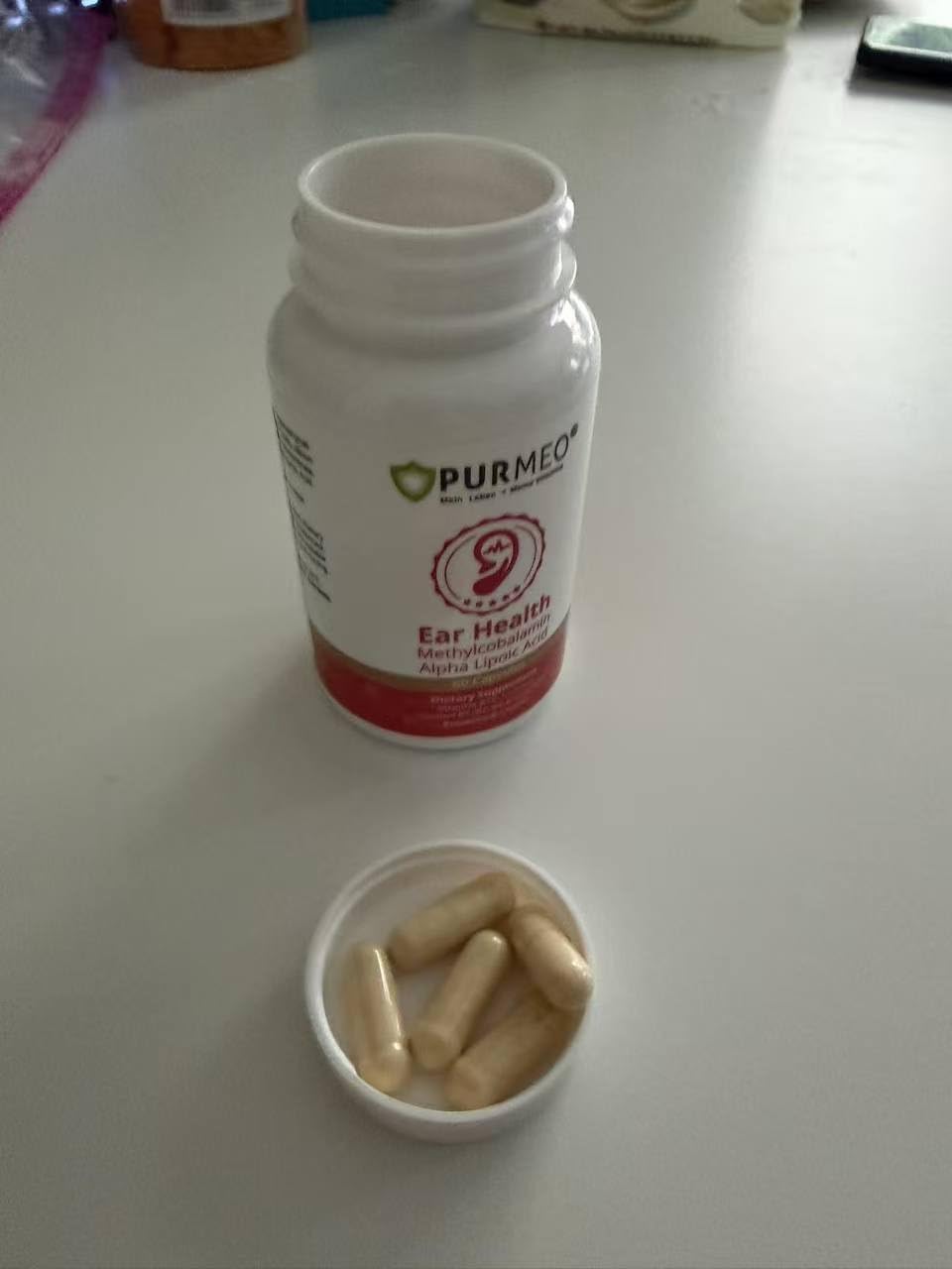 purmeo Tinnitus Relief - 1 Per Day - German Pharmaceutical-Grade - Alpha Lipoic Acid & B12 Methylcobalamin 5000 mcg, B Vitamins, Boswellia, Choline - Ear Health Supplement - 60 Days Supply customer photo 2