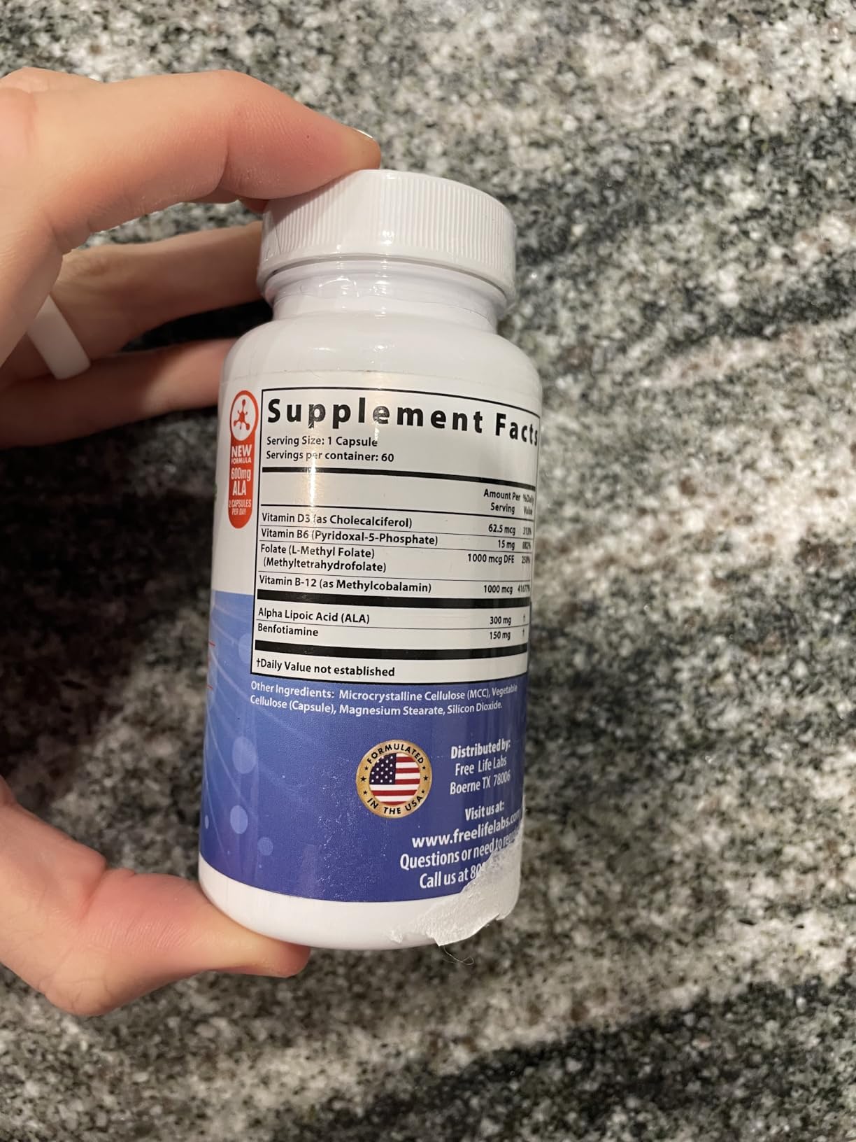 NerveReverse Neuropathy Support Formula-Alpha Lipoic Acid 600mg, Extra Strength Benfotiamine, B12, B9, B6, and D3 - Nerve, Energy, and Metabolism Support-Vegan-60 Capsules, One Month customer photo 2