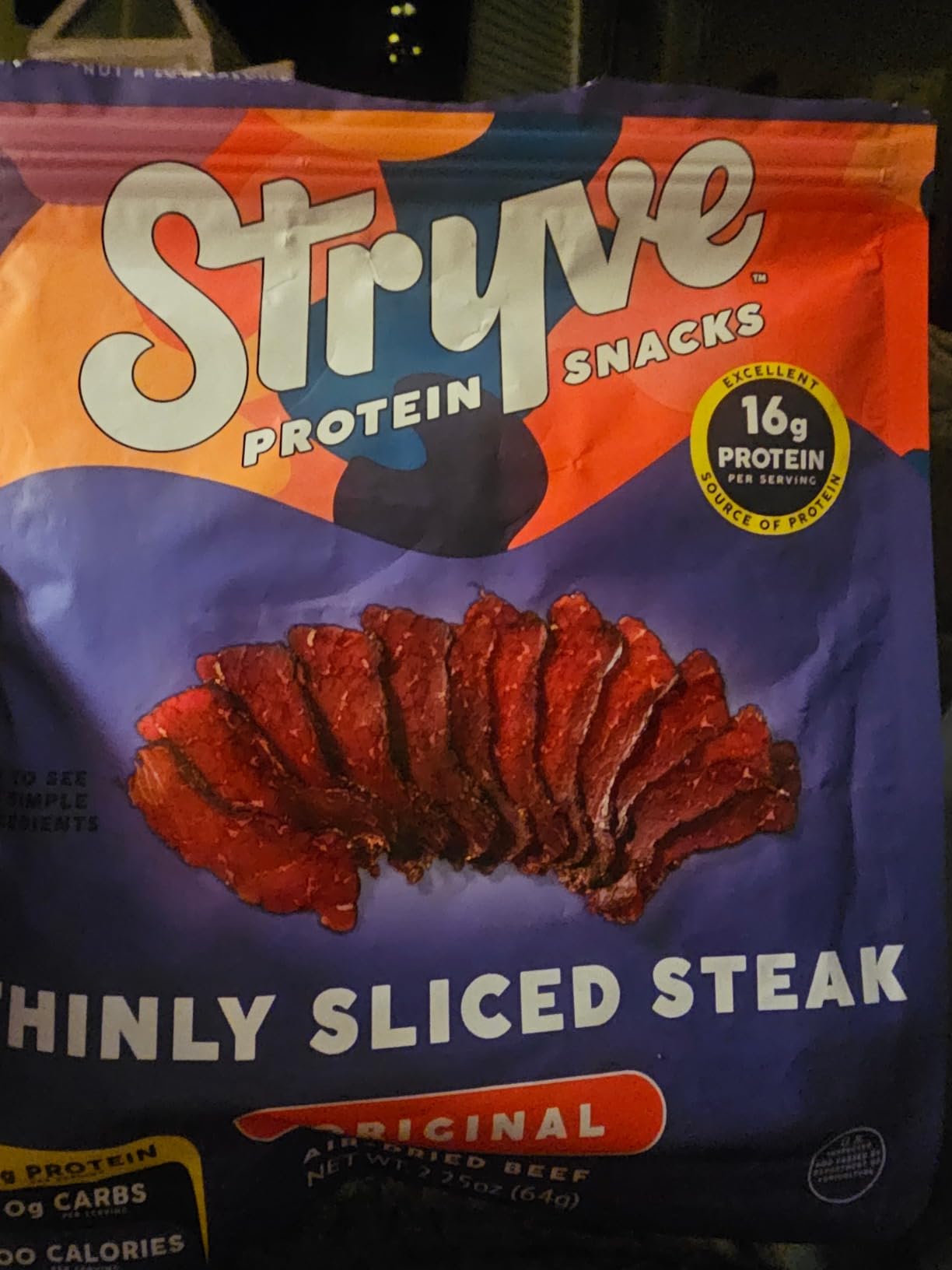 Stryve Protein Snacks - Better Than Jerky Steak Snacks. Protein Rich, Beef Biltong | 32g Protein, Sugar Free, Carbs Free, Gluten Free, Dairy Free, Keto & Paleo Friendly | Original, Pack Of 4 customer photo 2
