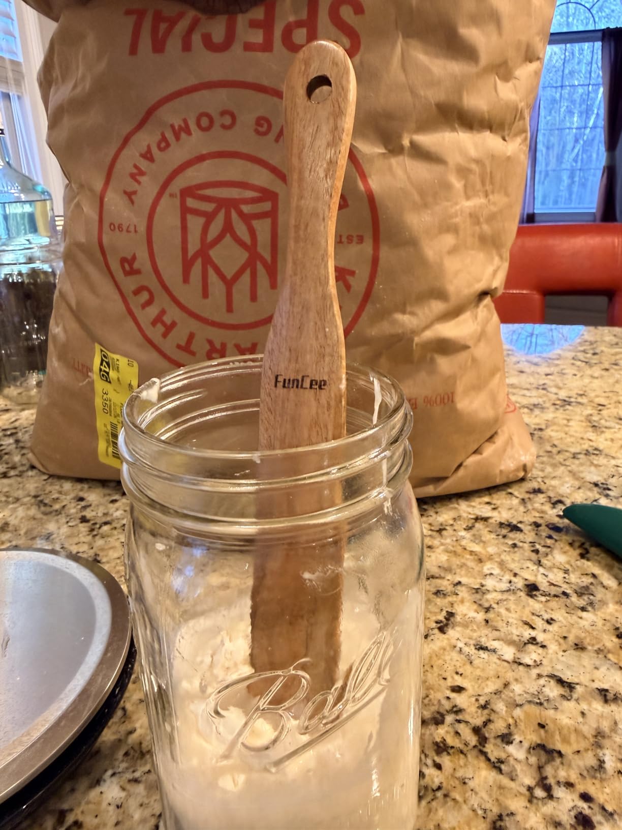 2 Pack Wooden Spurtle for Sourdough Starter, Mixing, Reaching Bottom of Jar, Dough Whisk, Long Handle Jar Spatula, Spurtles Kitchen Tools Teak Wood Kitchen Utensils kit for Baking, Cooking customer photo 1