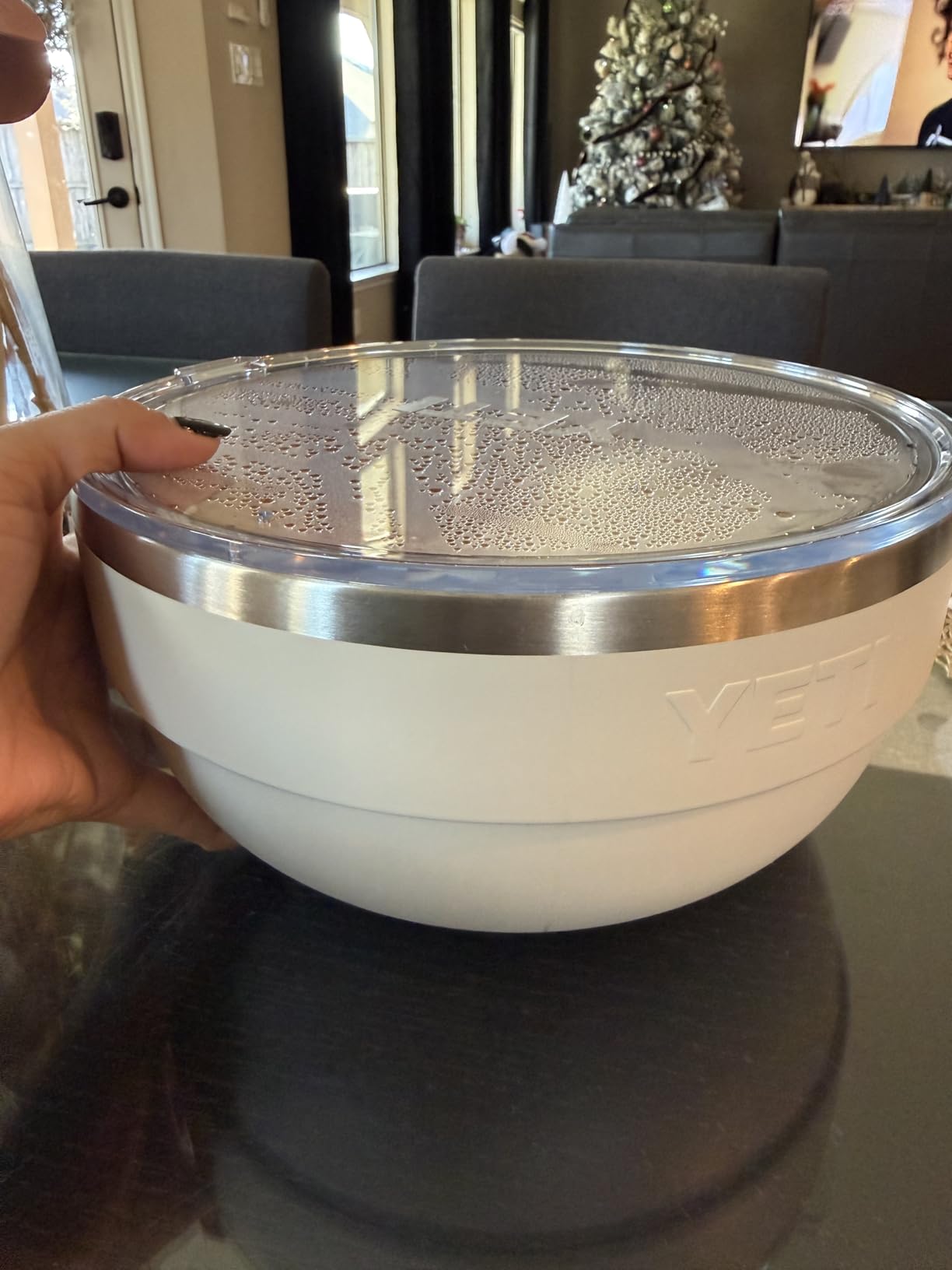 YETI Rambler Bowl, Vacuum Insulated, Stackable and Nestable Stainless Steel Bowl with Lid, 1 Quart, Navy customer photo 2