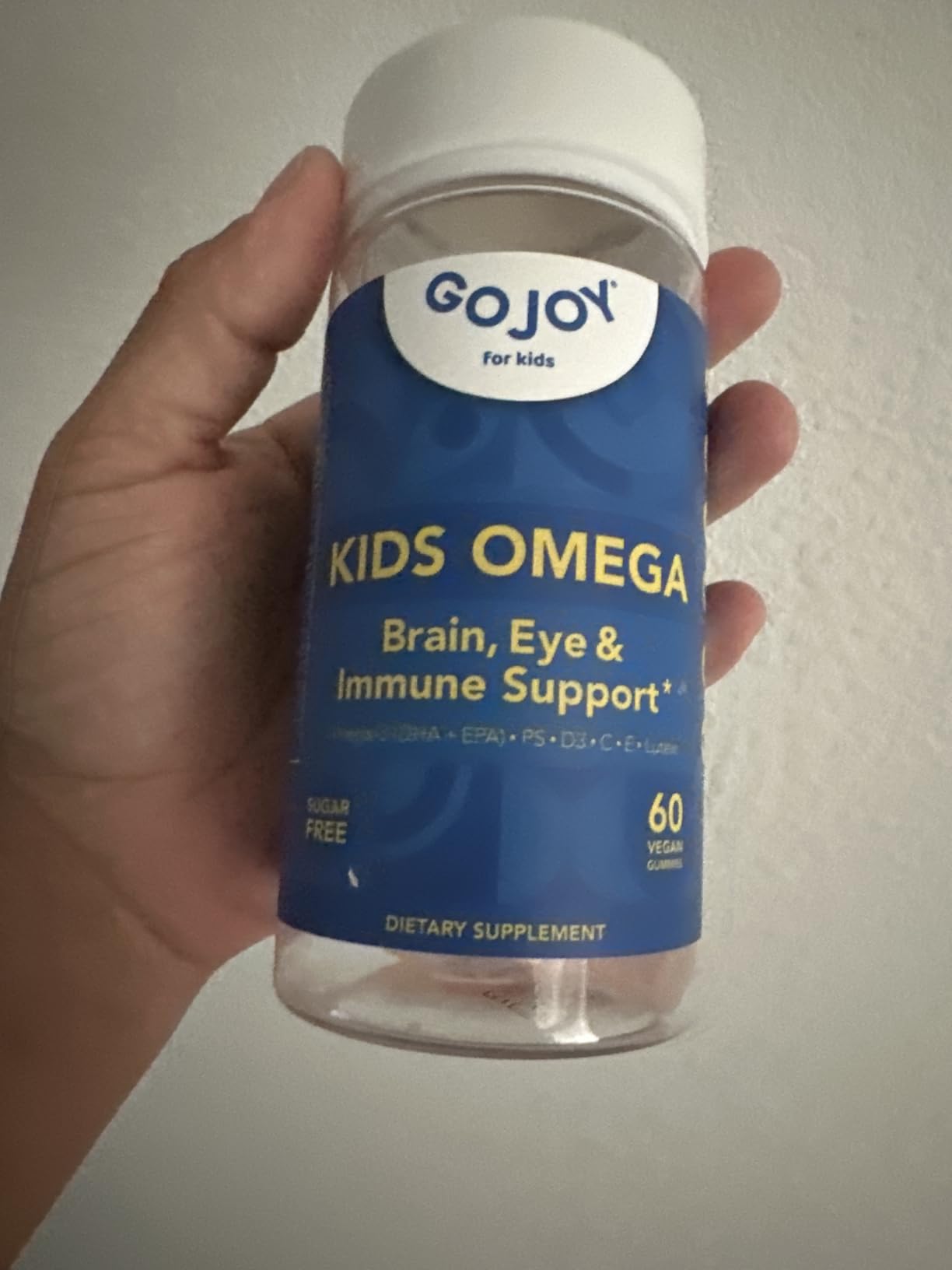 GOJOY Kids Omega 3 DHA Gummies - No Fish Burps, No Sugar - Brain, Eye & Immune Support - Plant-Based Omega-3 from Algae - Vegan, Clean DHA for Toddlers, Children & Kids Ages 3+ customer photo 1