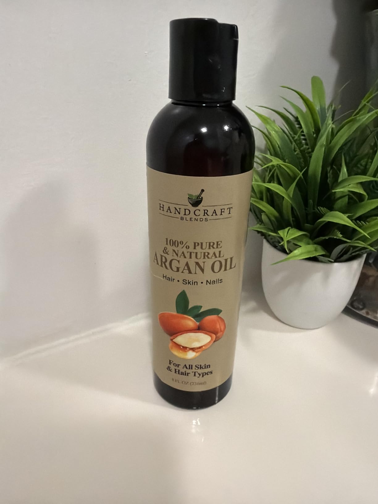Handcraft Blends Moroccan Argan Oil - 8 Fl Oz - 100% Pure and Natural - Premium Grade Carrier Oil for Skin and Hair - Hair and Body - Massage - Cold-Pressed customer photo 2