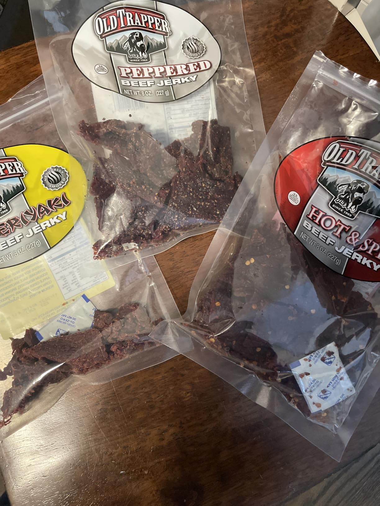 Old Trapper Beef Jerky, Old-Fashioned 8 Ounce Bag, Tender Meat Snacks for Lunches or Between Meals, 11 Grams of Protein, Zero Grams of Fat, and 70 Calories per Serving (Pack of One) customer photo 1