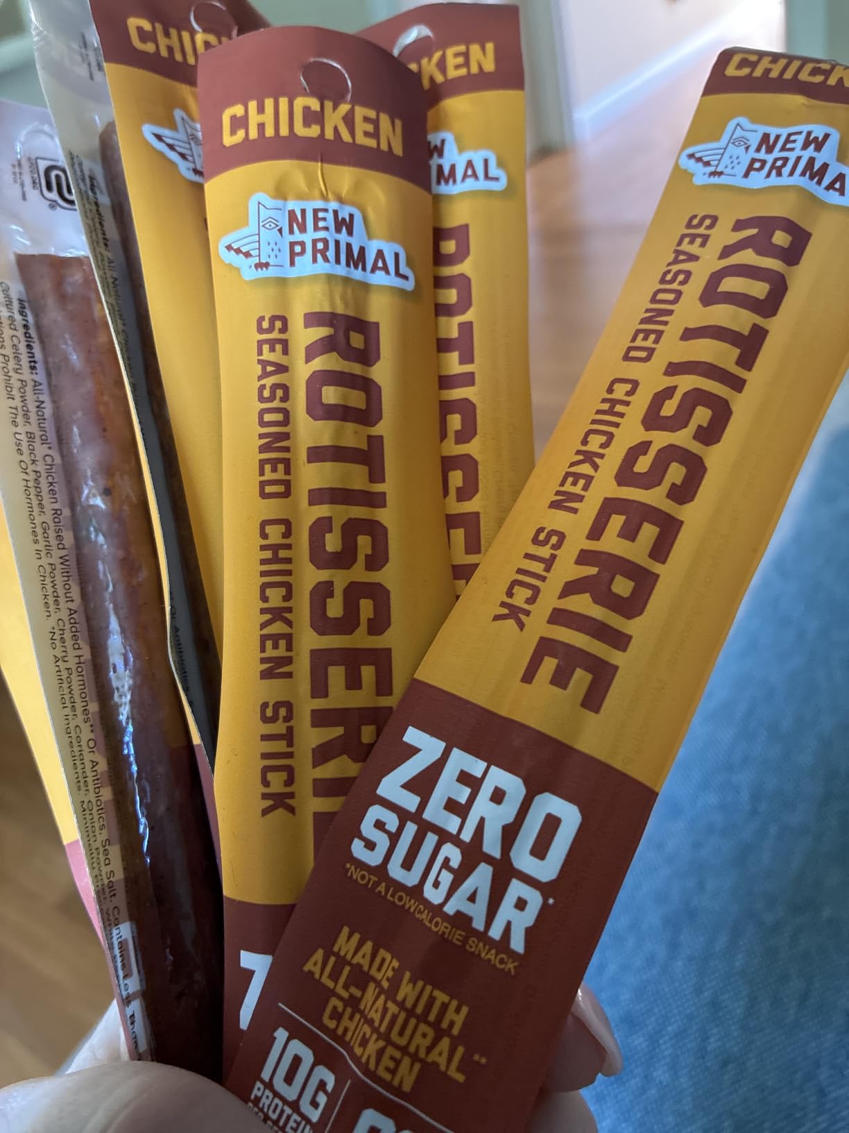 New Primal Rotisserie Chicken Sticks, Zero Sugar High Protein Snack, Gluten Free Whole30 Healthy Snacks, Keto and Paleo Friendly, Jerky Meat Stick, 10g Protein, 5 Count customer photo 1