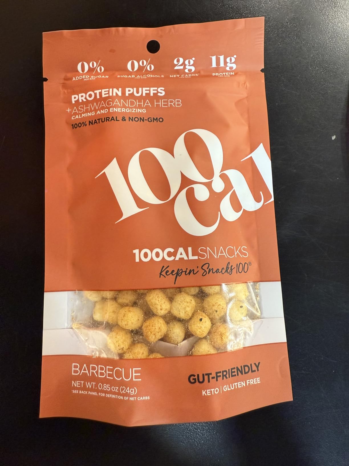 Protein Puffs BBQ | 11g High Protein, 4g Fiber | Low Calorie, Gut Healthy Salty Snacks for Adults and Kids | Low Carb Keto, No Sugar Added, Gluten Free Vegetarian Healthy Chips | 5 Units per Box from 100 CAL SNACKS customer photo 1